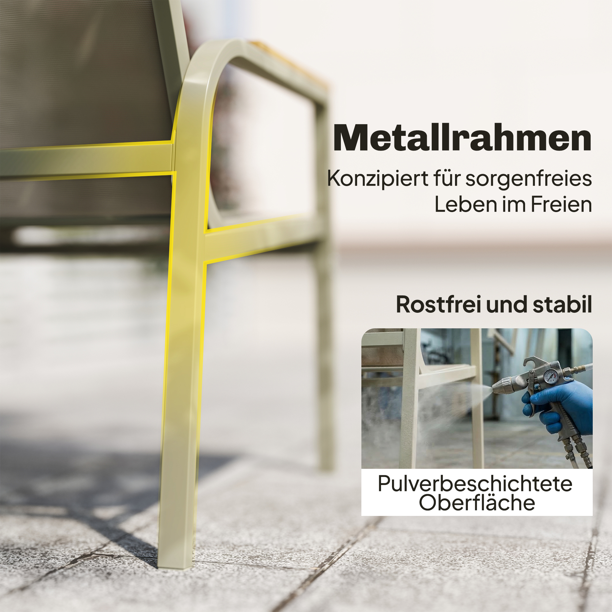 Gartenmöbel Set wetterfest Metall Sitzgruppe für 4 Personen Gartenlounge mit 2er-Sofa 2 Sesseln Beistelltisch Grün