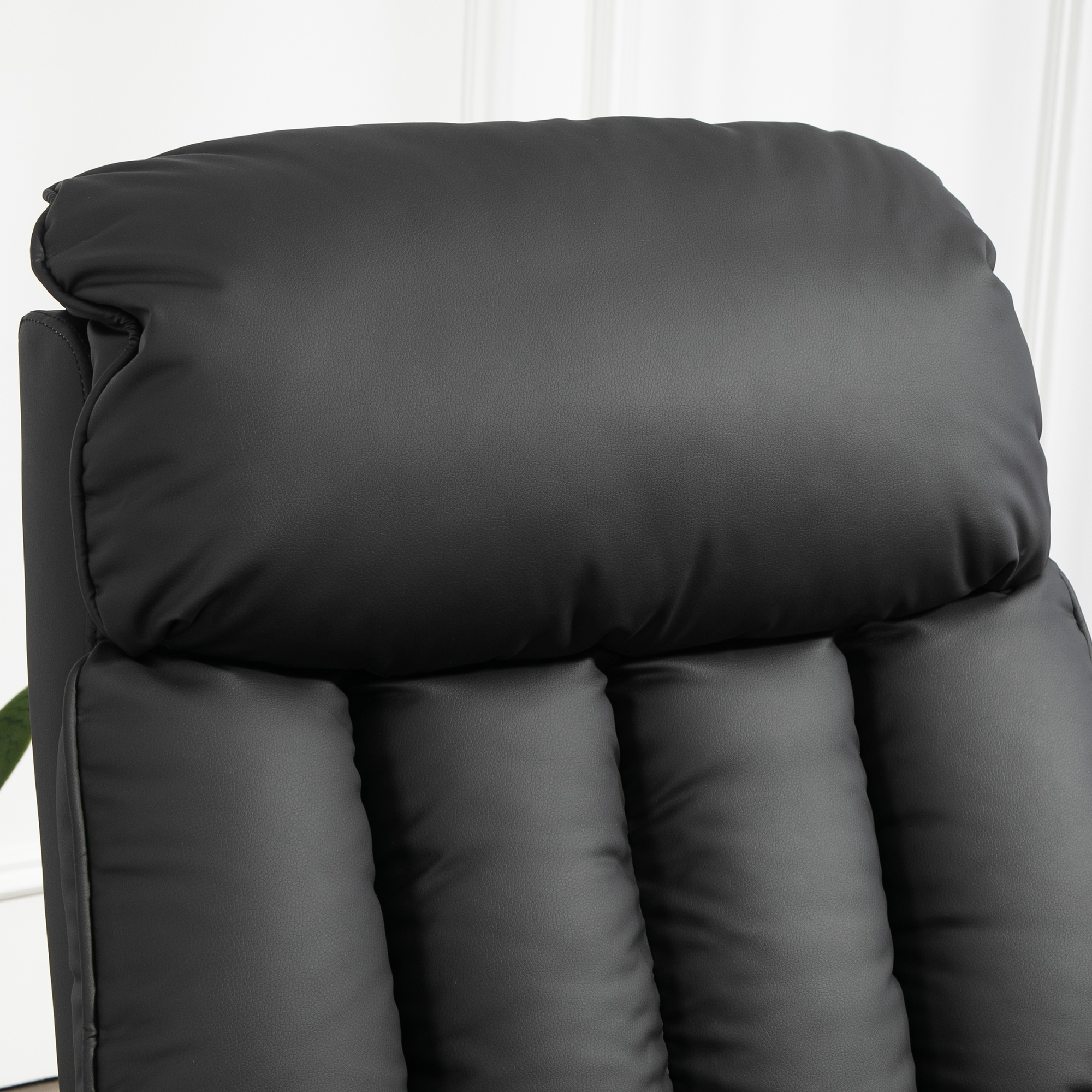 Aufstehsessel, Fernsehsessel, Sessel mit Aufstehhilfe, Liegefunktion, Kunstleder, 80 x 94 x 104 cm, Schwarz