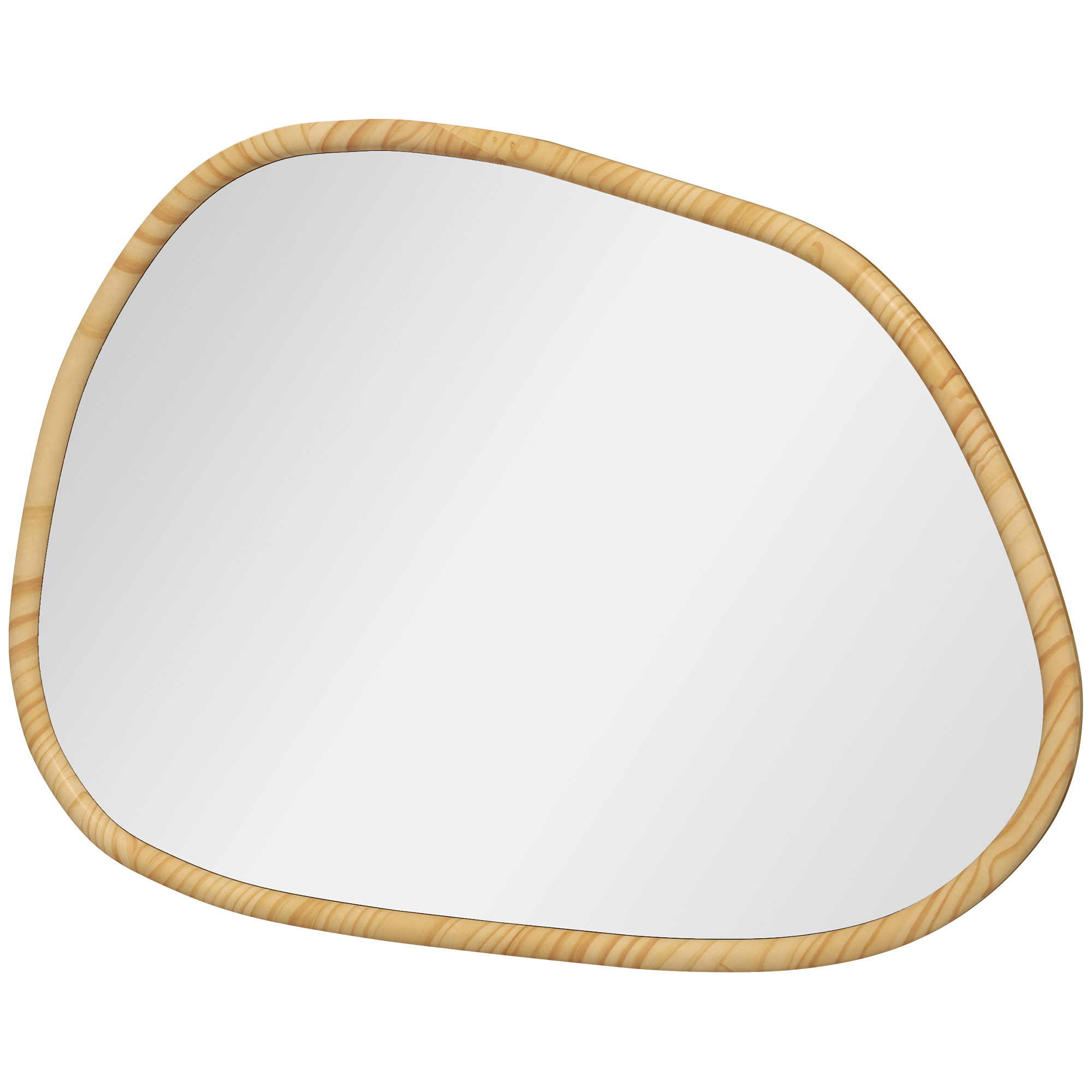 Wandspiegel Dekospiegel Spiegel, Vintage-Design, 70 cm x 2,1 cm x 50 cm, Massivholz, Natur