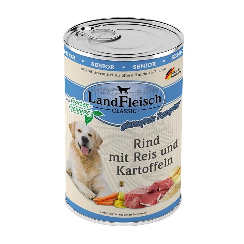 Landfleisch Dog Classic Senior Rind mit Kartoffeln & Gartengemüse 400g Landfleisch Dog Classic Senior Rind mit Kartoffeln & Gartengemüse 400g