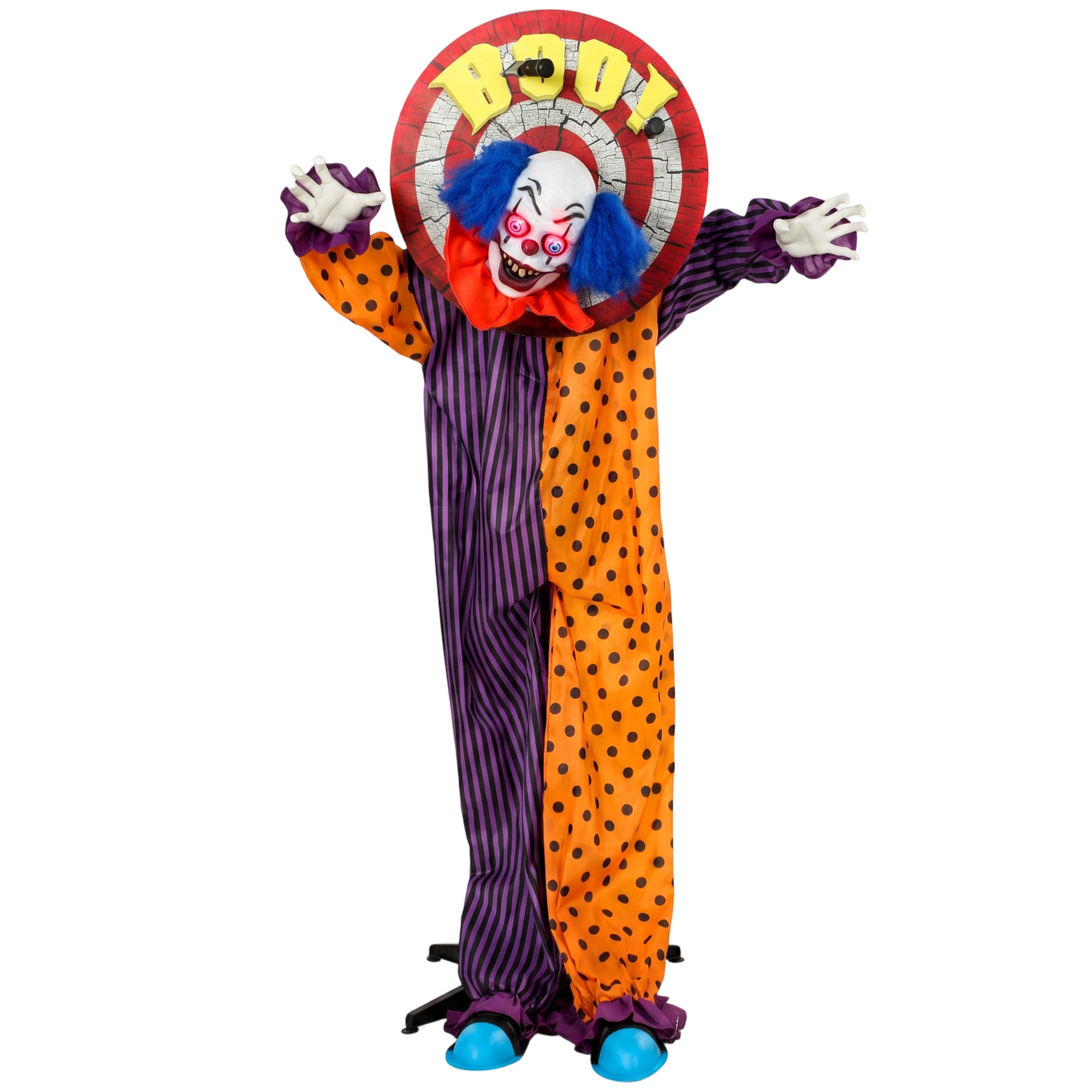 167 cm lebensgroße animierte Halloween-Clown-Deko mit Sound- & Berührungsaktivierung