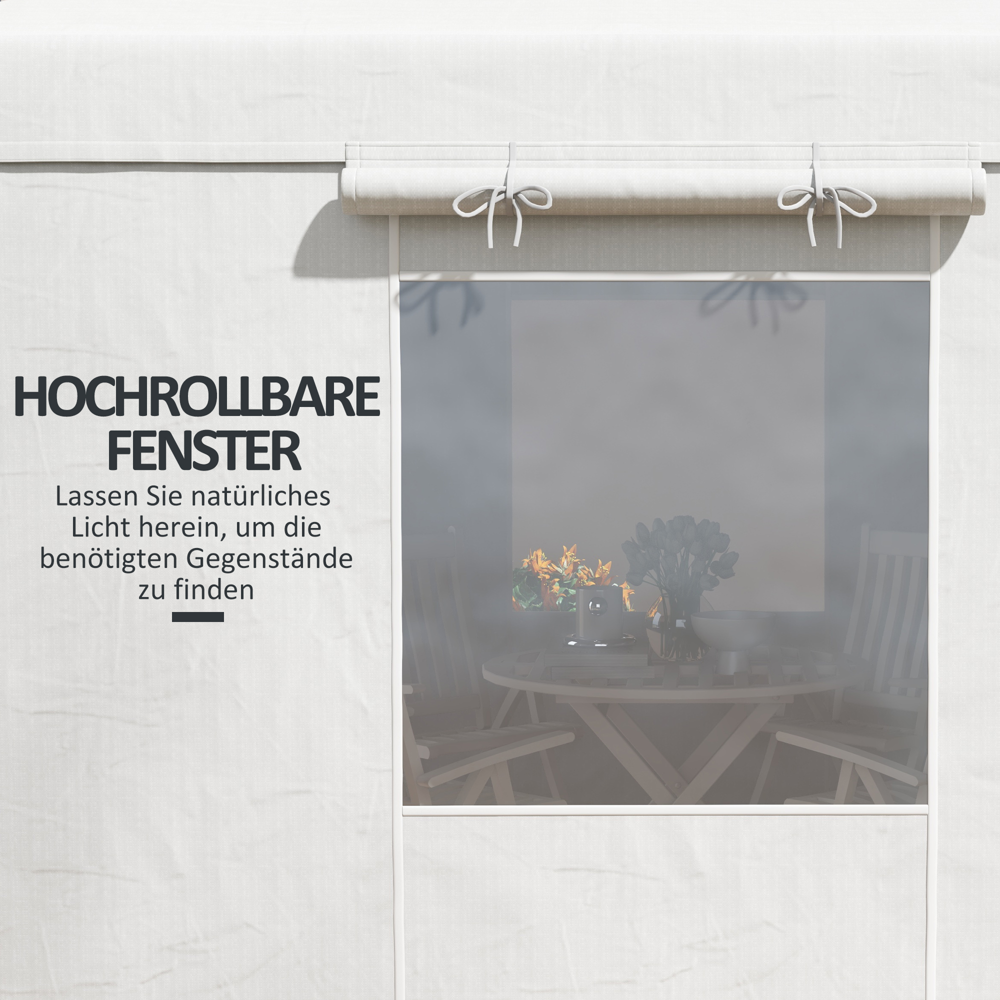 Pavillon-Ersatzdach Ersatzvordach, wetterbeständig, 360  x 300 x 270 cm, Weiß