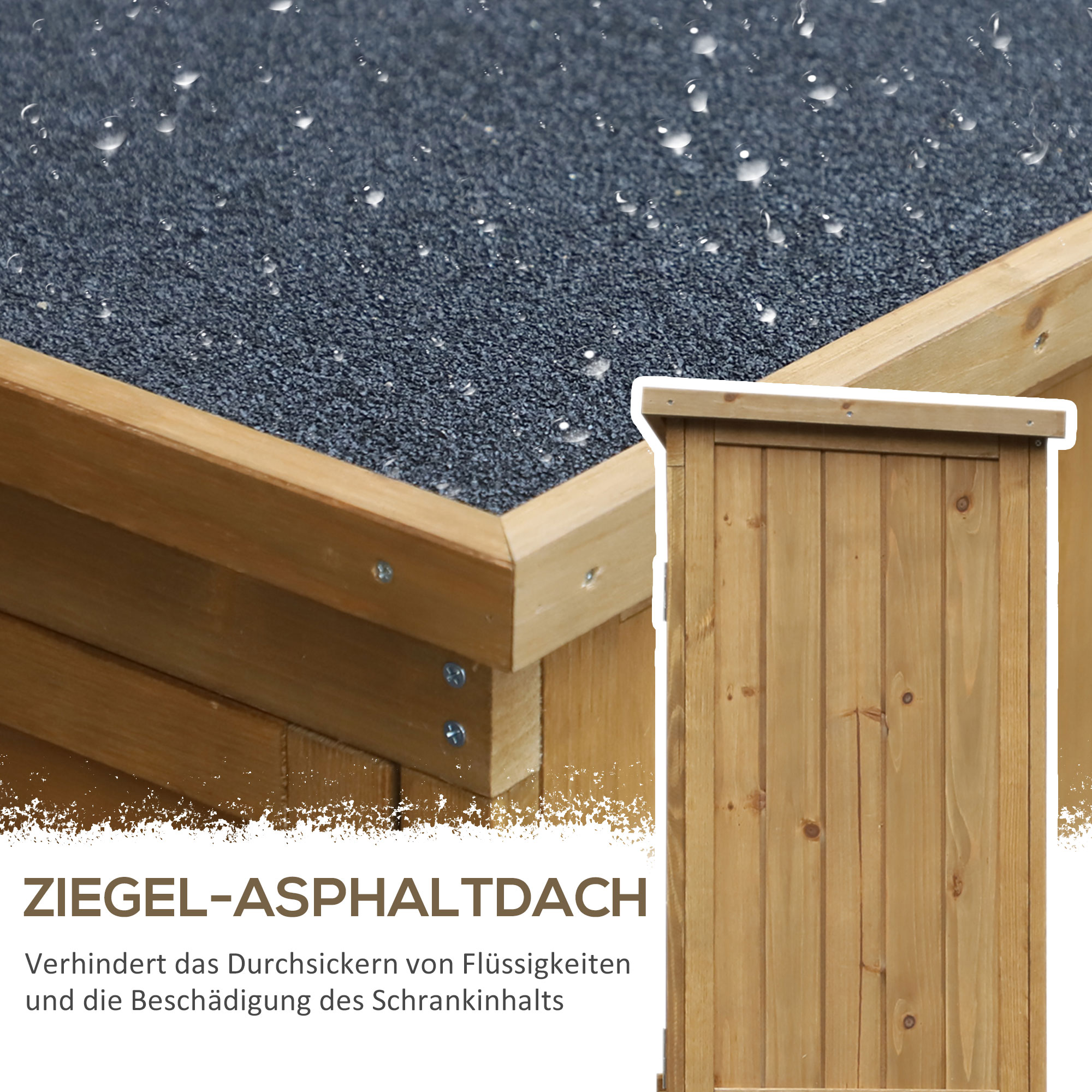Geräteschuppen mit Lamellentüren 3 Regale wetterbeständig 87 cm x 46,5 cm x 160 cm Tannenholz Braun