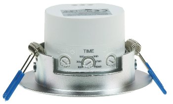 Decken-Einbau-Bewegungsmelder 360° Alu / PIR Sensor, 6m, schwenkbar, silber
