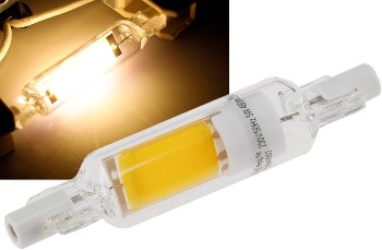 LED Strahler R7s "Glas RS78" / 360°, 480lm, 78mm, 2900k / warmweiß