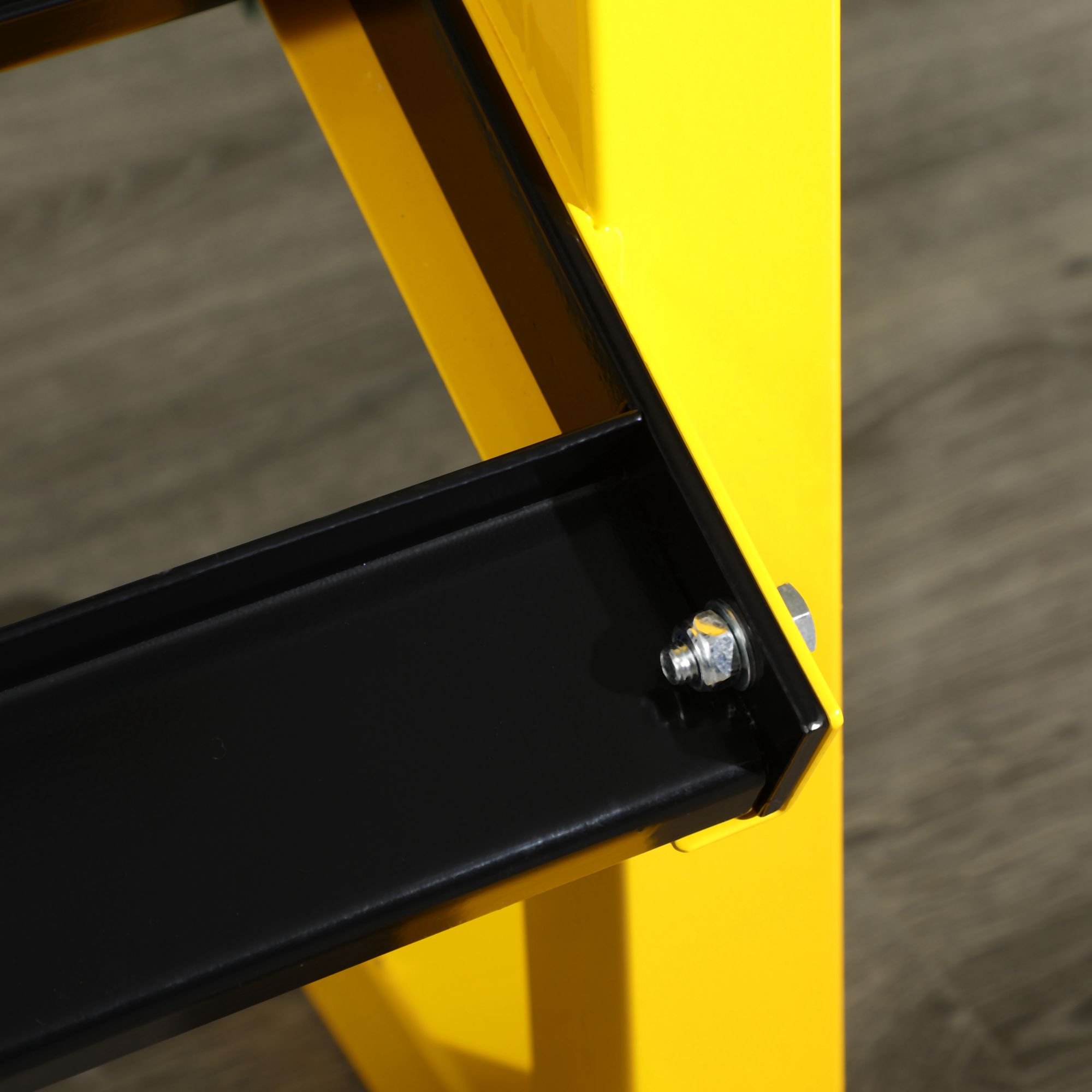 Hantelablage für Kurzhanteln, bis 270 kg, 2 Ablagen, Stahlrahmen, gelb, 92,5 x 50,5 x 80,5 cm