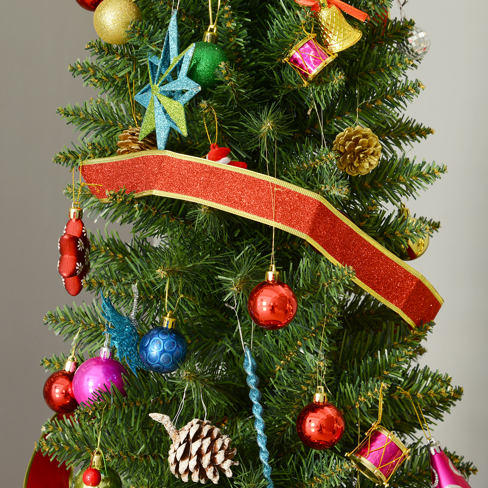Weihnachtsbaum künstliche Künstliche Tanne Christbaum, inkl Ständer Weihnachtsstern 2,1 m, Grün