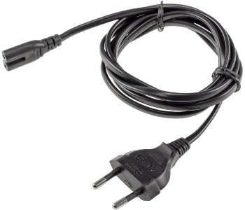 Netzkabel Eurostecker > Doppelnutstecker / H03VVH2-F2G, 0,75 mm², 2,5A/250V, 1,5m