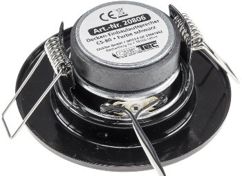 Decken-Einbaulautsprecher "CTE-8W" / Halogen-Look, 8cm Ø, 6cm Einbau, schwarz