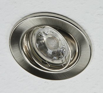 Decken-Einbaustrahler "SR90" chrom-matt / schwenkbar, Ø 88mm, für 50mm Lampen
