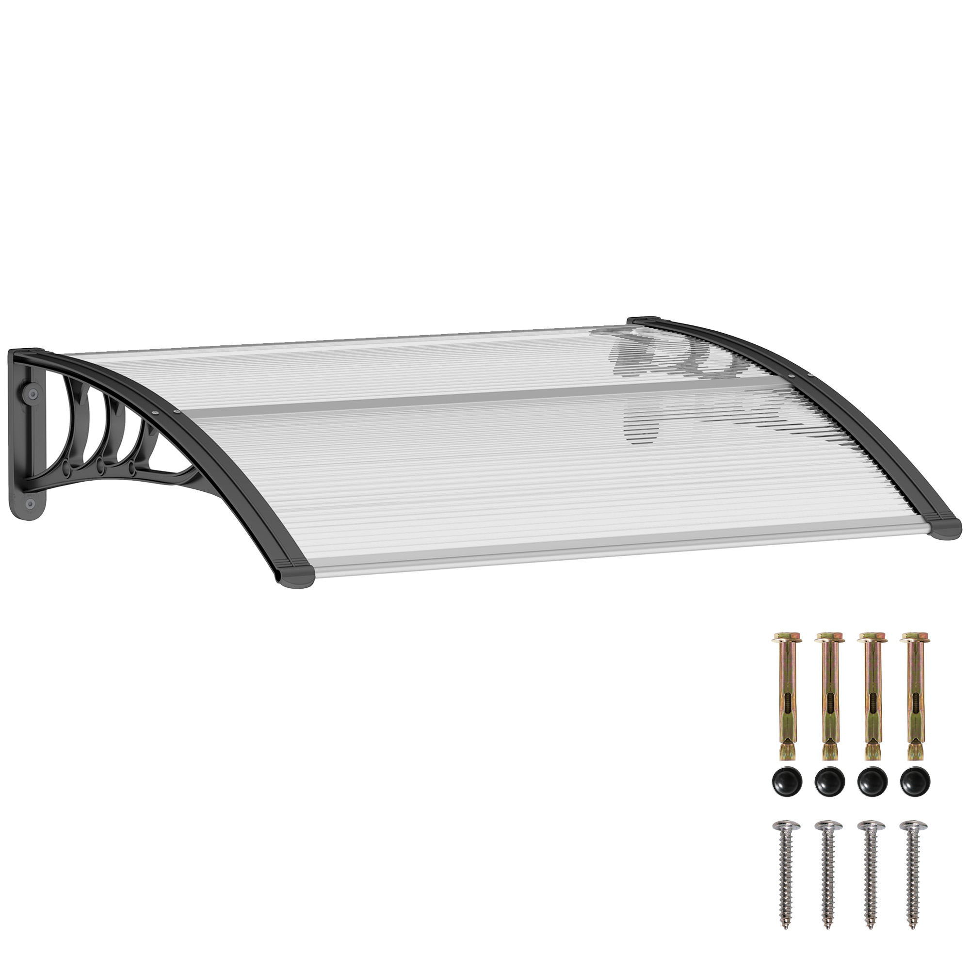 Vordach Haustürvordach 100 x 75 cm Pultvordach Überdachung Polycarbonat Transparent Vordach Haustürvordach 100 x 75 cm Pultvordach Überdachung Polycarbonat Transparent