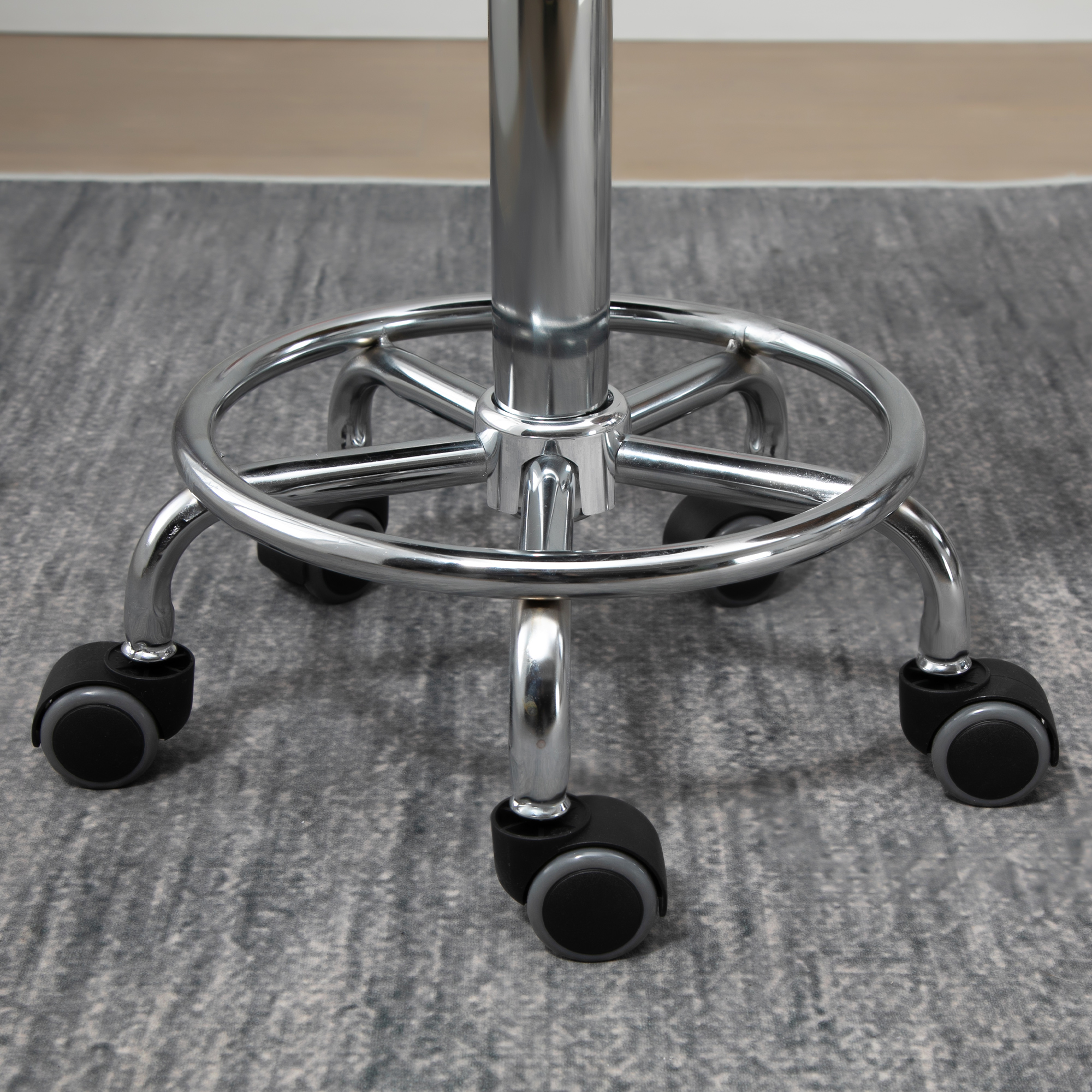 Rollhocker mit Rückenlehne 57-72 cm höhenverstellbar Drehhocker für Büro Salon Massage