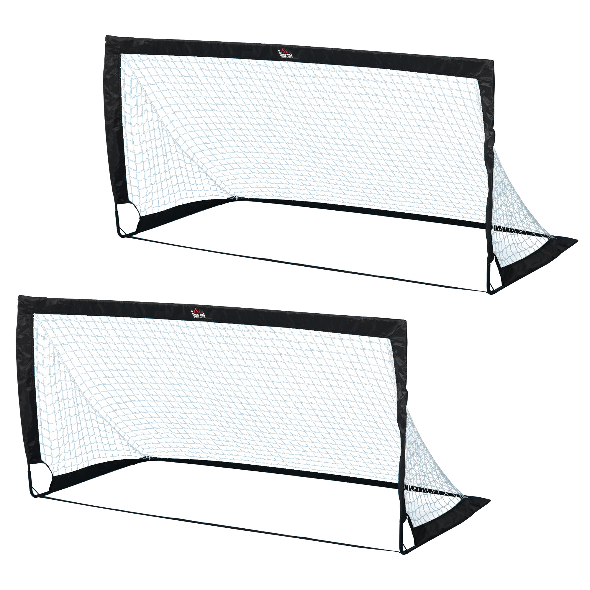 Fußballtor 2er Set faltbar 183 x 90 x 90 cm wetterfest mit Tragetasche Outdoor Fußball Tore für Erwachsene Fußballtore für Freizeit Garten Training Schwarz