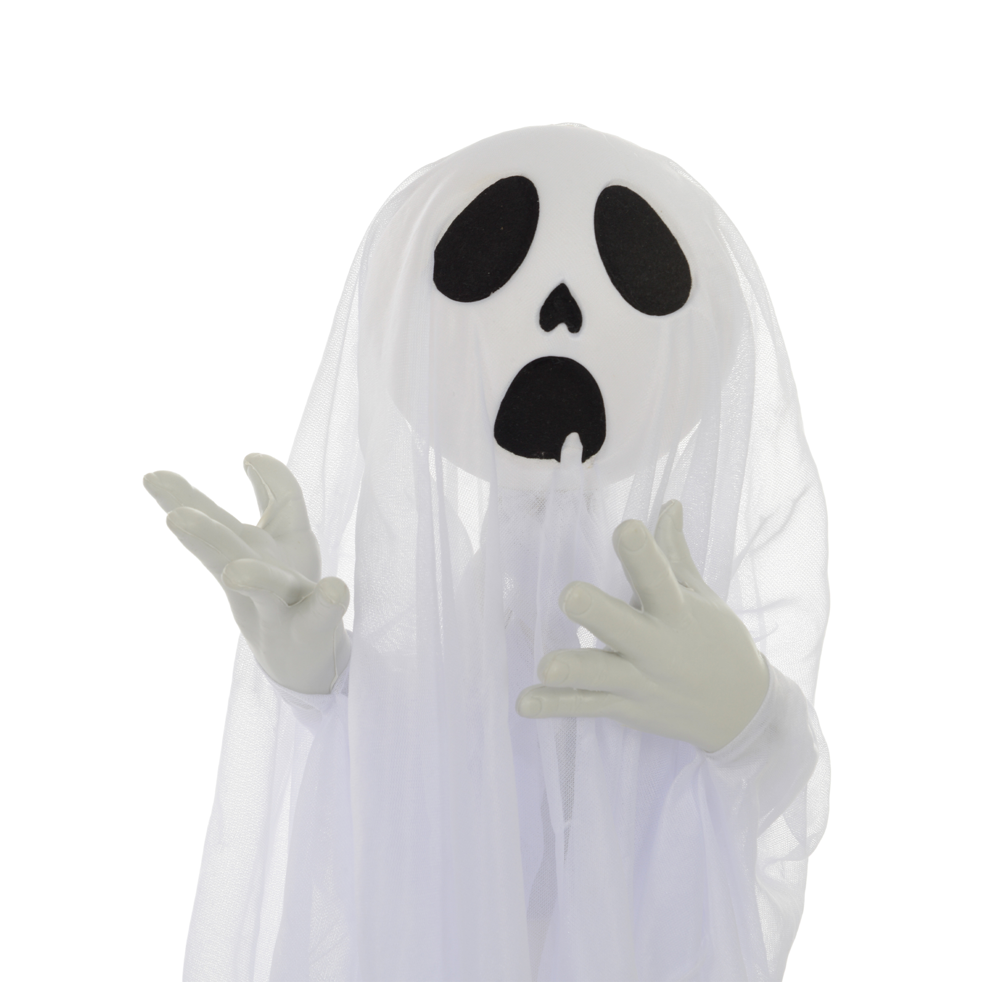 Halloweendekoration, 3 leuchtende Geister, Bewegungssensor, 54 x 10 x 60 cm, Weiß