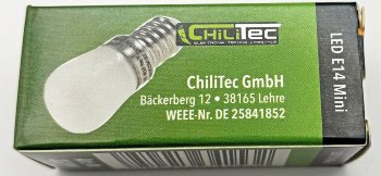 LED Lampe E14 Mini, 23x51mm / 4W, 399lm, 3000K,120°, warmweiß