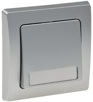 DELPHI Taster mit Namensschild, 0-250V~/ 10A, inkl. Rahmen, UP, silber