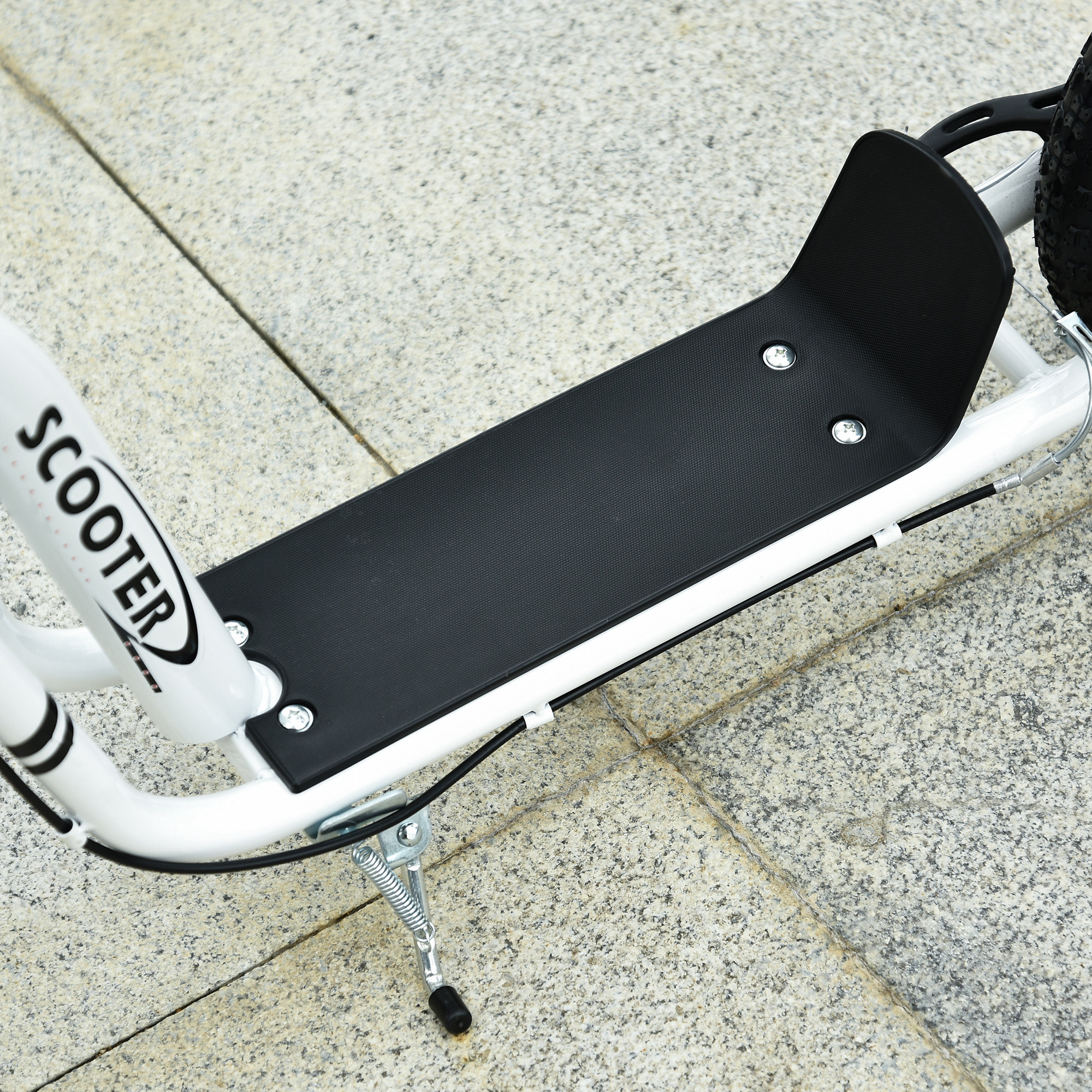 Kinderroller ab 5 Jahre Scooter Kinderscooter Tretroller Cityroller Kinder Roller Kickboard mit Luftreifen 12 Zoll Gummi Aluminium Weiß 120 x 58 x 85-95 cm