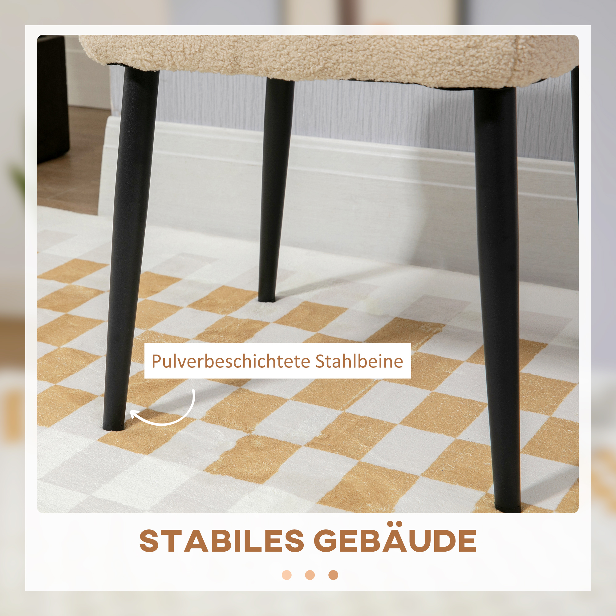 Hocker, Sitzhocker, Teddy, Fußhocker, Beige