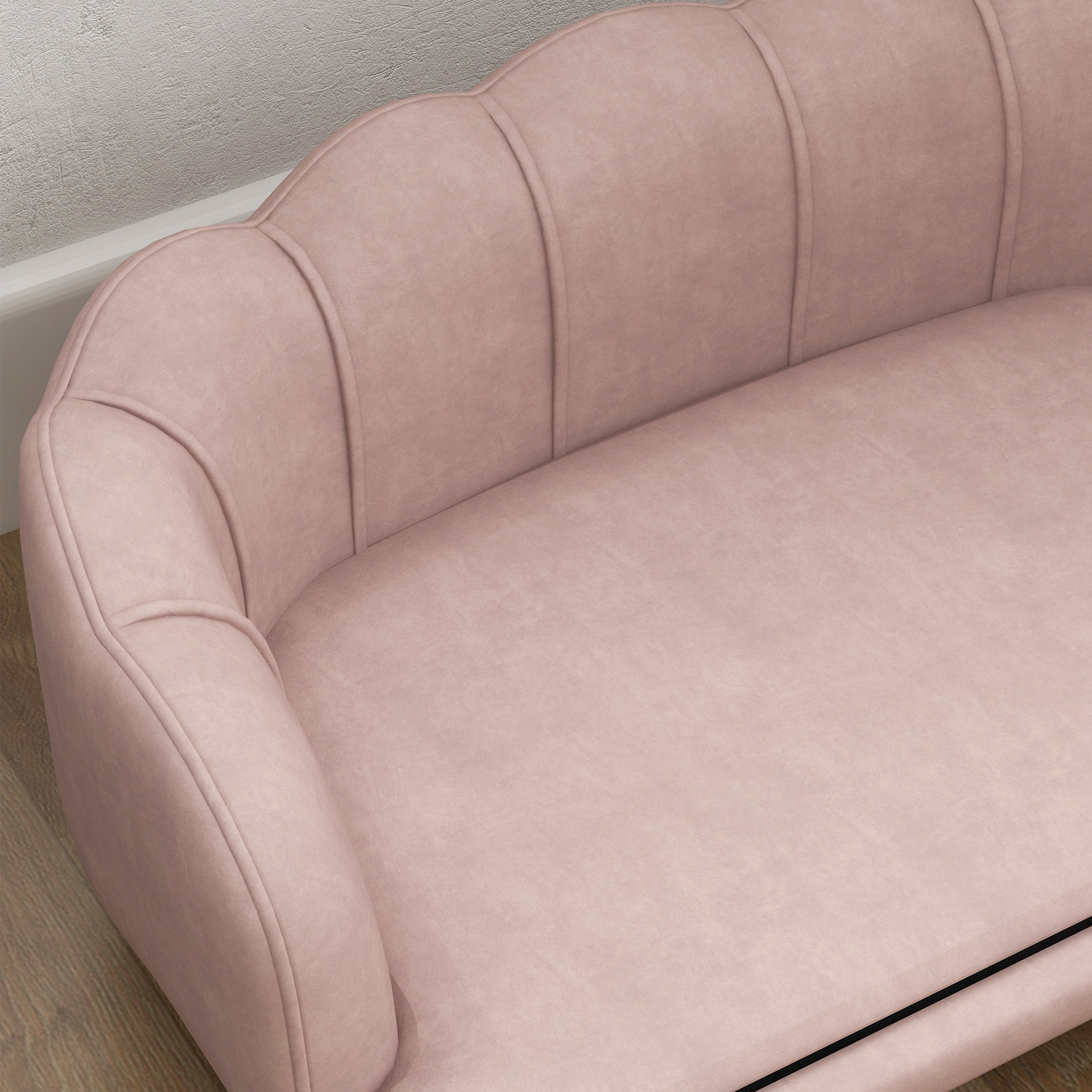 Haustiersofa für mittelgroße und große Hunde bis 25 kg, robustes Holz, gepolstert, Rosa