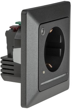 MILOS Schutzkontakt-Steckdose mit LED / anthrazit, 250V~/ 16A, Licht mit Sensor