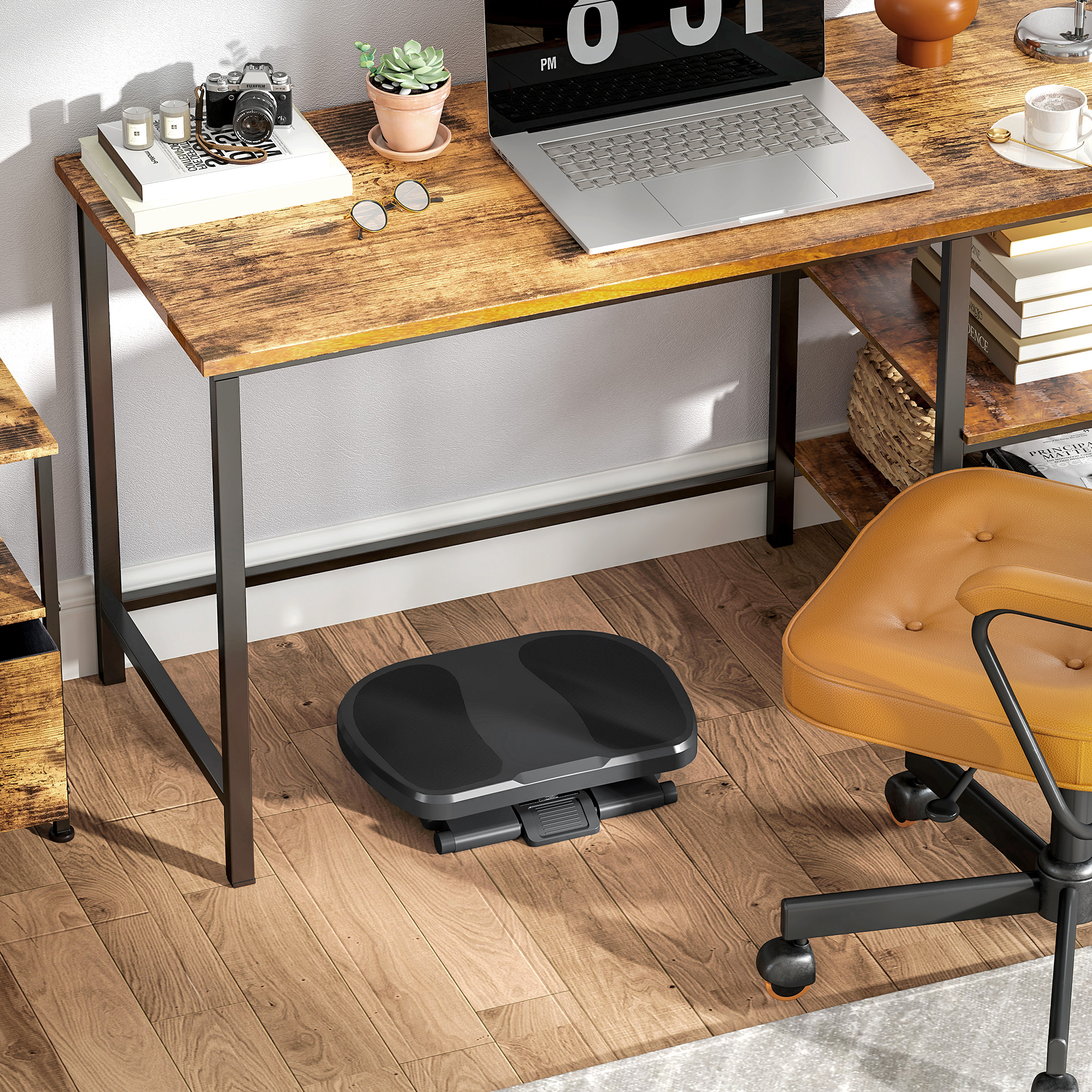 Fußstütze, Fußablage, höhenverstellbar, 0-30° neigbar, Grau