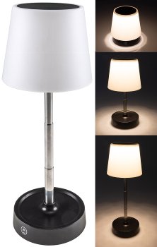 LED Akku Tischleuchte 29cm, dimmbar / 115-290mm ausziehbar, Warmweiß