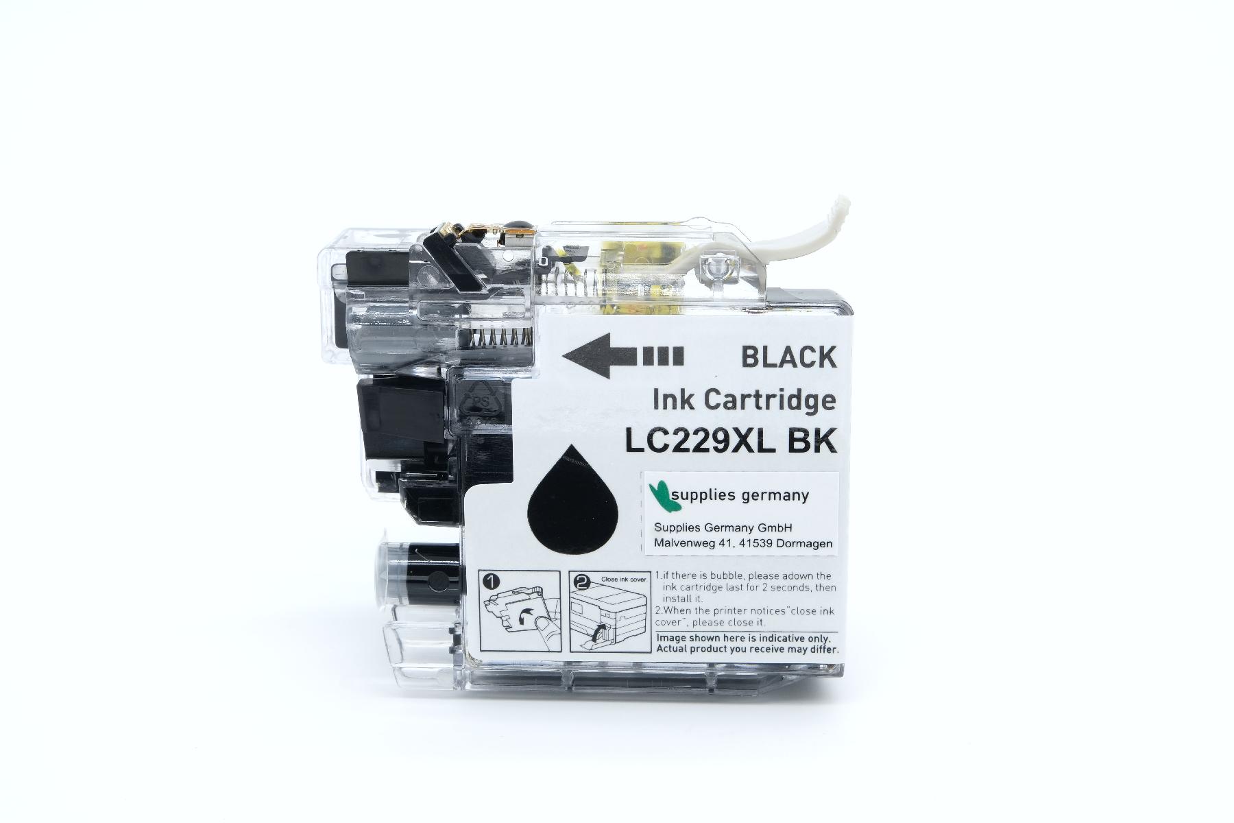 LC229schwarz alternativ Tinte schwarz für Brother / LC229schwarz / 58ml