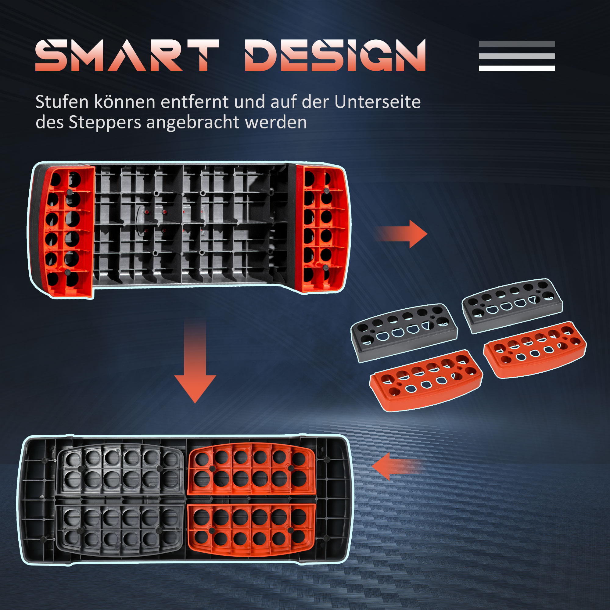 Stepper höhenverstellbare Stepper Aerobic Stepper, Rot + Schwarz