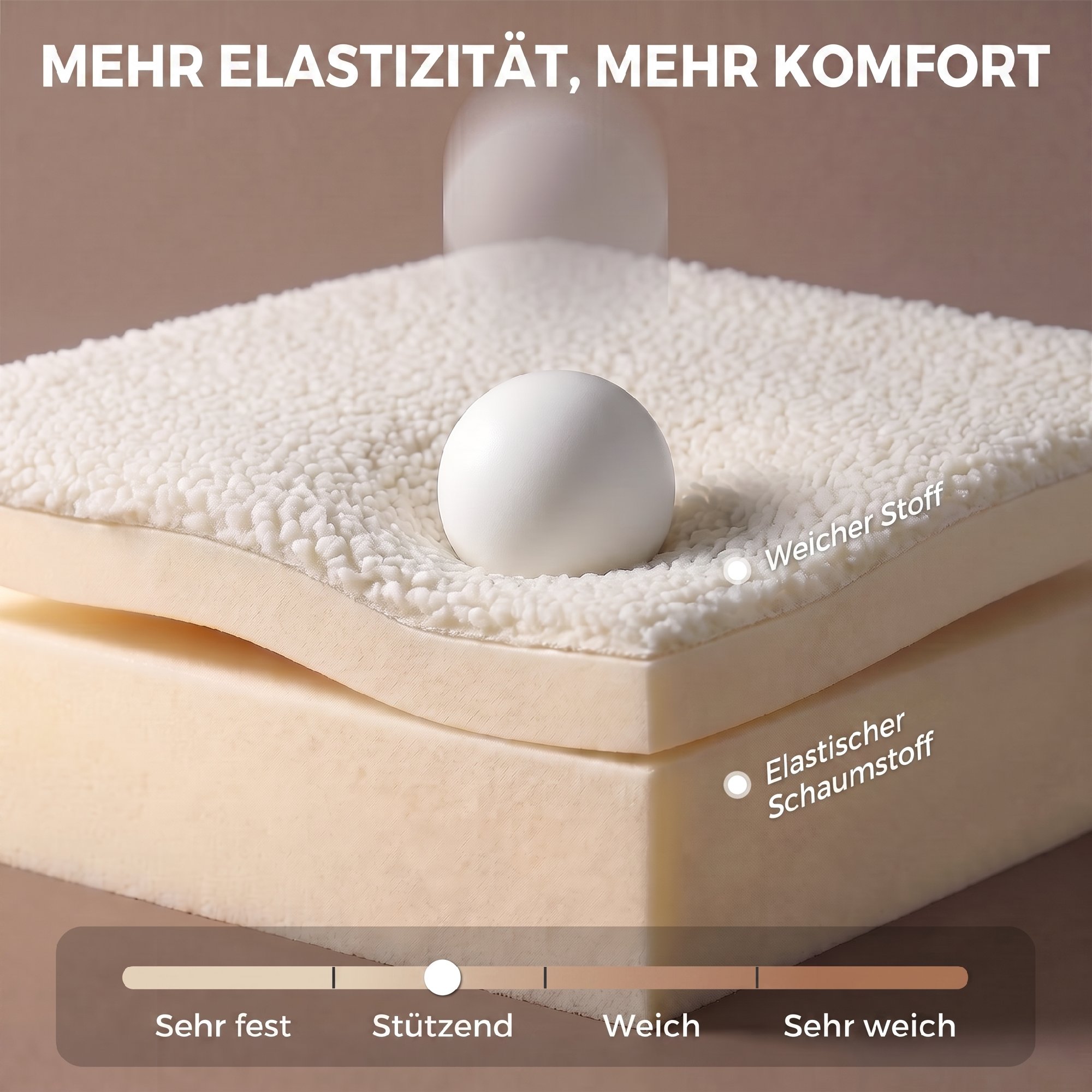 Bürostuhl aus Sherpa-Fleece, Drehstuhl mit 360°-Drehfunktion, Wippfunktion, höhenverstellbar, mit PU-Rollen, cremeweiß
