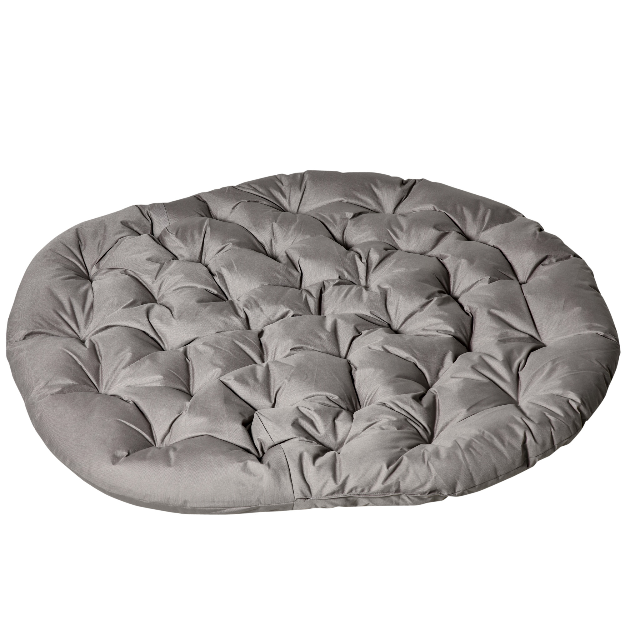 Papasansessel Gartenstuhl 2Korb-Stuhl mit Kissen oval Loungesessel Korb faltbar Balkon Terrasse Outdoor/Indoor Sandbraun Stahl 118 x 75 x 139 cm