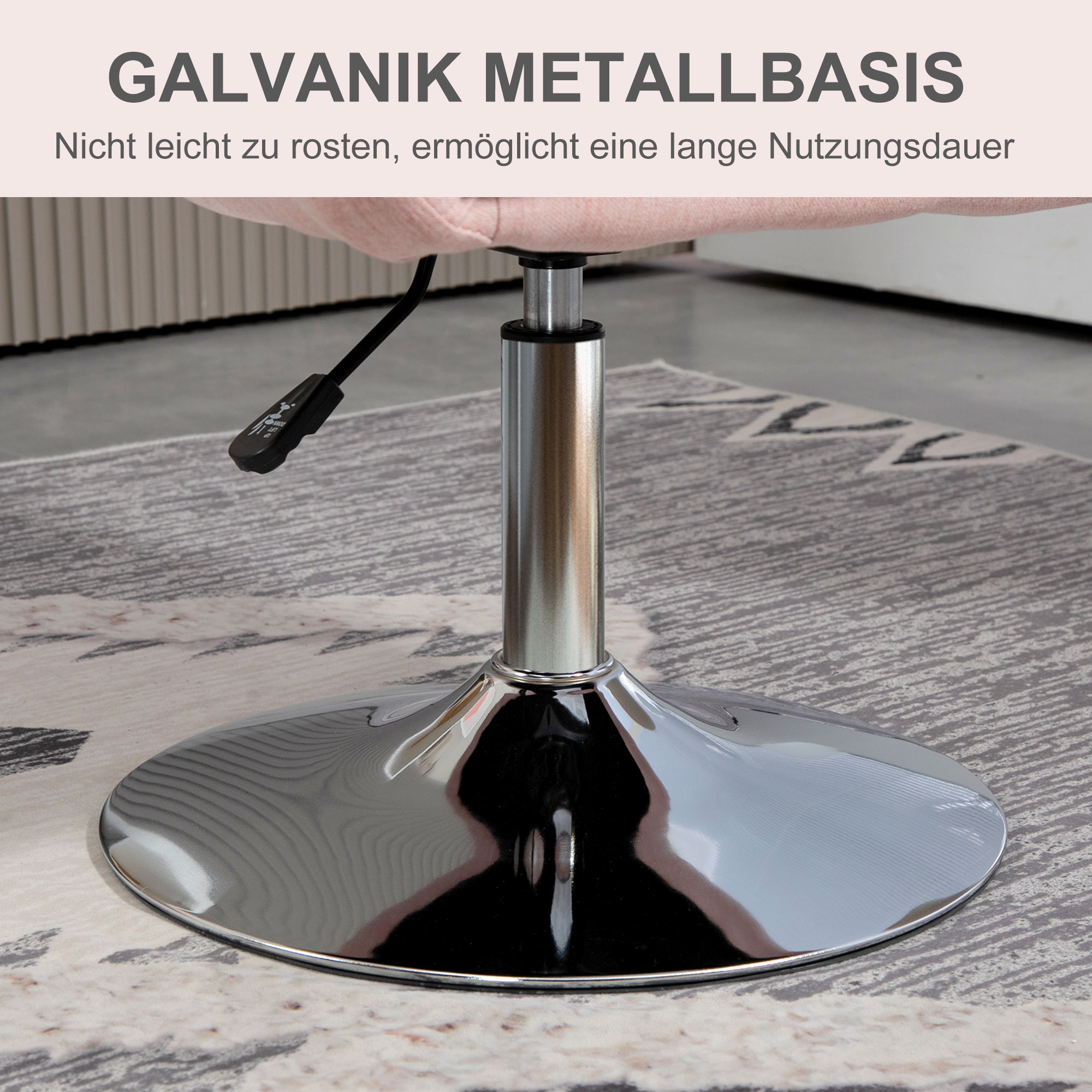 Drehstuhl, höhenverstellbarer Bürostuhl, Polyester, Metall, 60 x 60 x 79-91 cm, Dunkelgrau