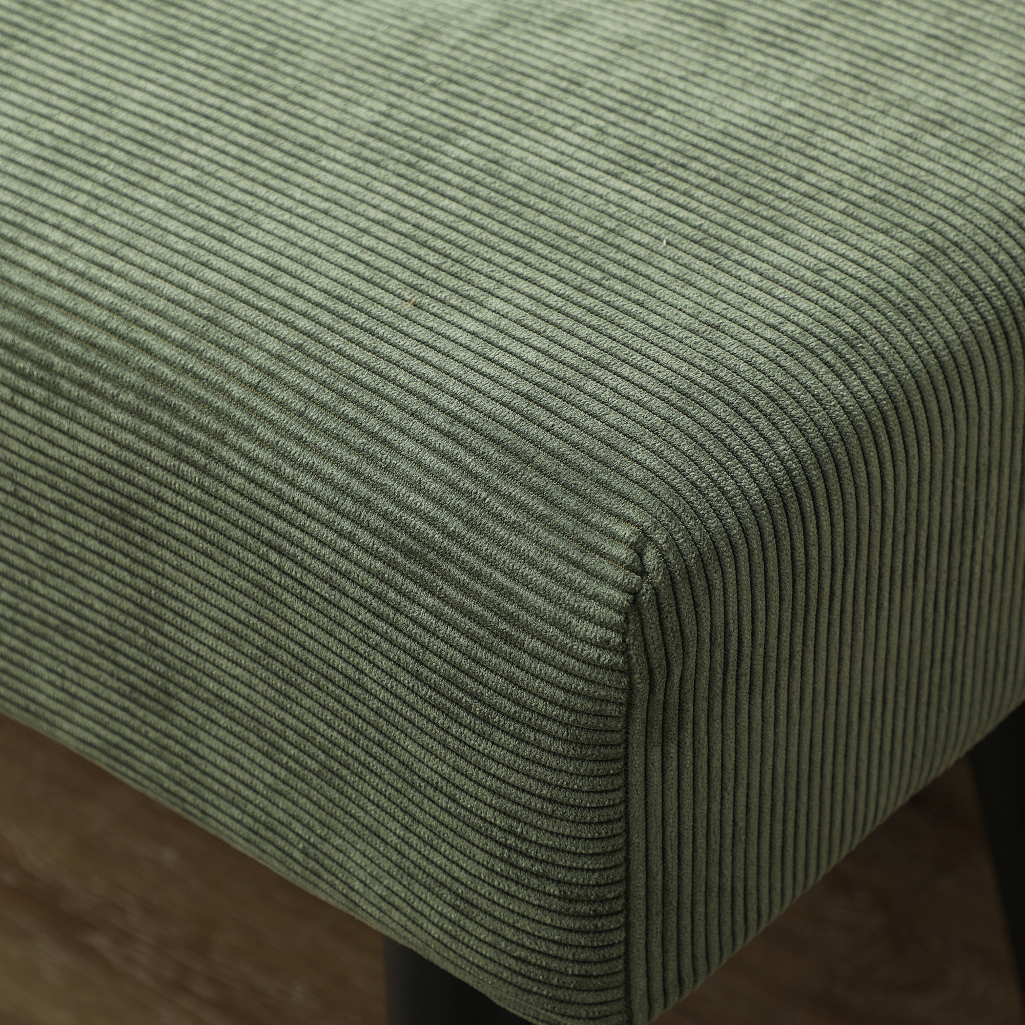 Sitzbank Polsterbank mit Cordbezug, Bettbank mit Metallbeine, Schuhbank 100 x 36 x 45 cm Grün