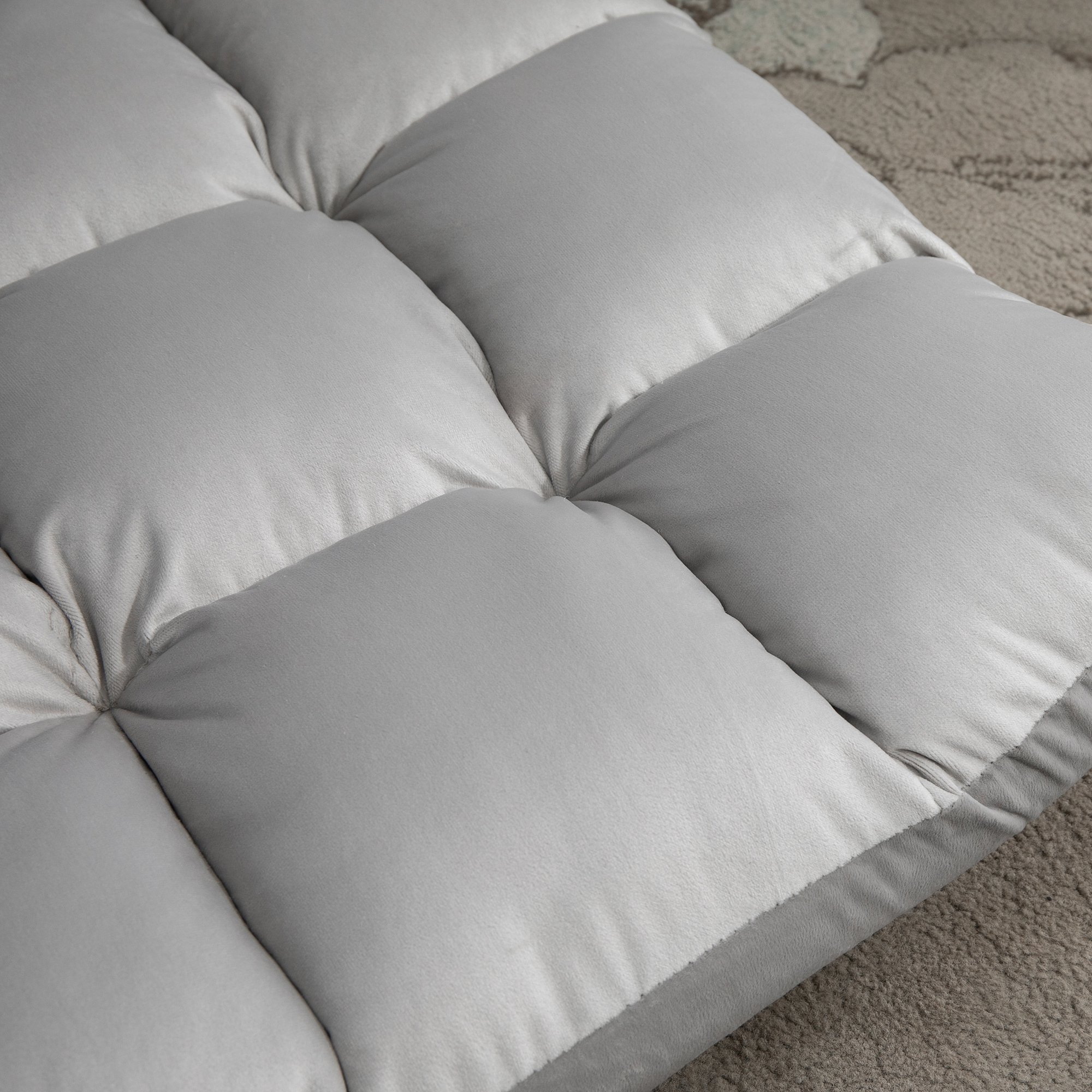 Bodenstuhl, faltbar, Bodensessel mit Liegefunktion Verstellbarer Rückenlehne, gepolstert Relaxsessel zum Fernsehen, Lesen, Meditationsstuhl Lazy Sofa Lesesessel für Meditation Zuhause Grau