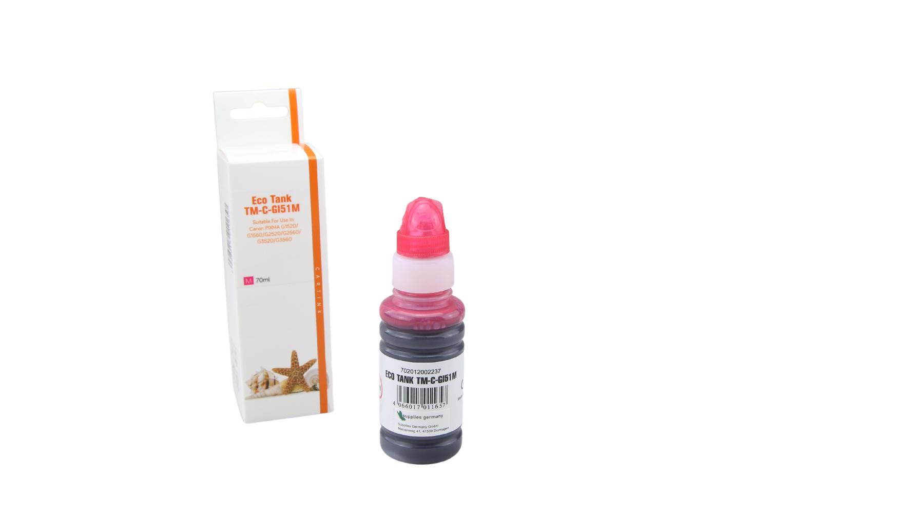 GI51M Eco Tank Nachfüllflasche Magenta für Canon / 4547C001 / 70ml GI51M Eco Tank Nachfüllflasche Magenta für Canon / 4547C001 / 70ml
