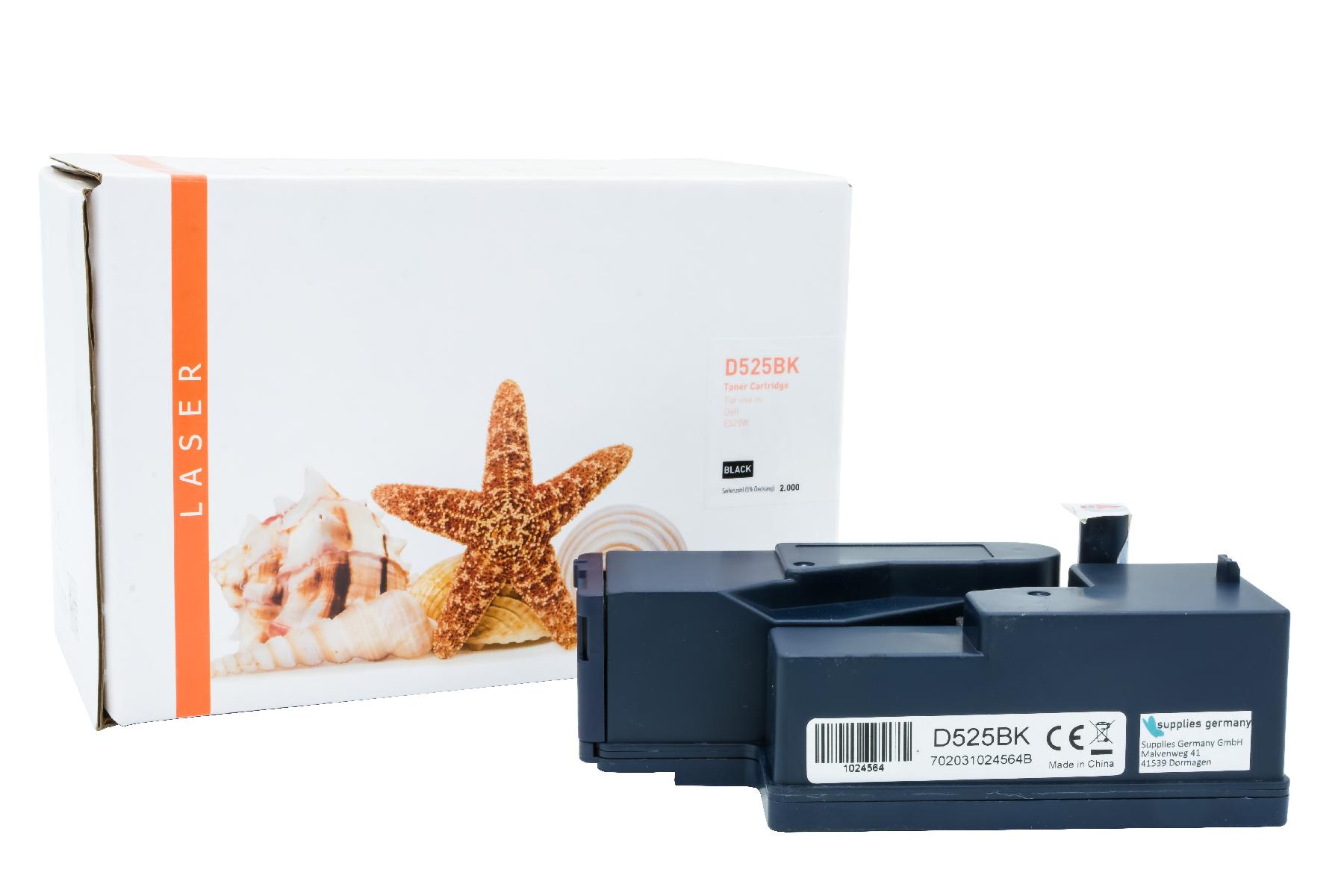 DELLE525schwarz alternativ Toner schwarz für Dell / H3M8P / 2.000 Seiten