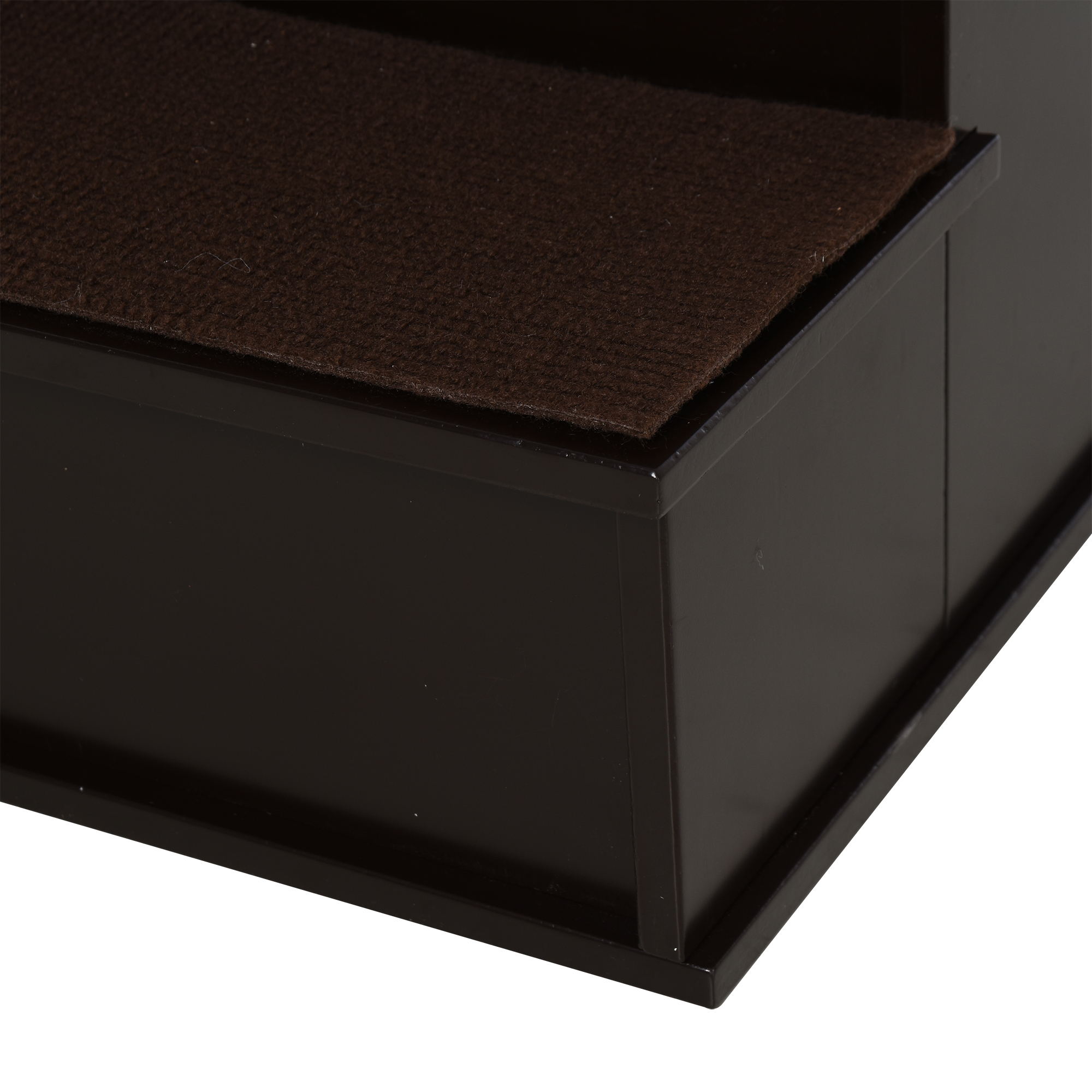 Haustiertreppe, für Hunde/Katzen, 4-stufig, Kurzplüsch, bis 30 kg, 40 x 59 x 54,2 cm, Dunkelbraun