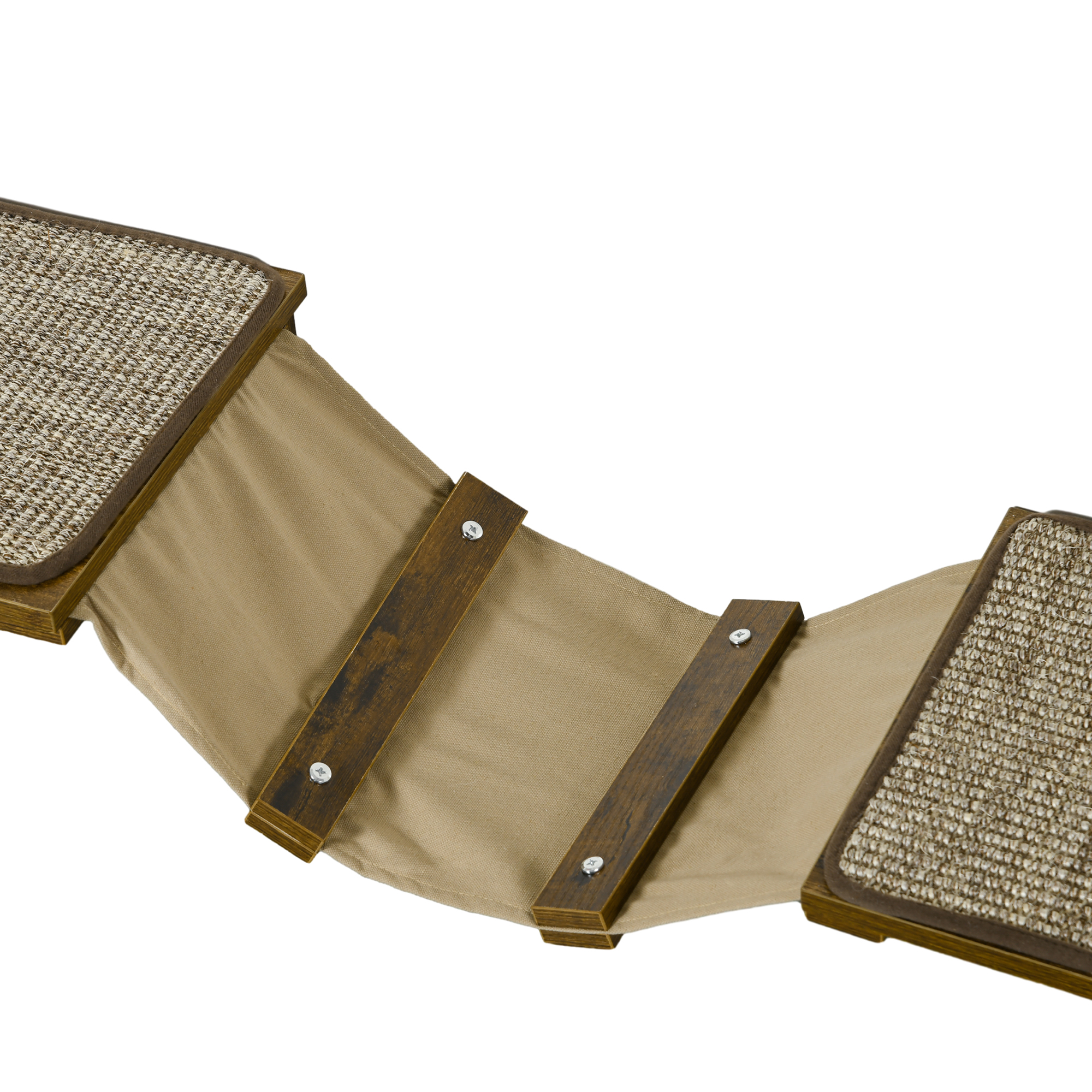 Katzentreppen-Set, Kletterwand, 8-teilig, bis 8 kg, robust, Braun/Cremeweiß