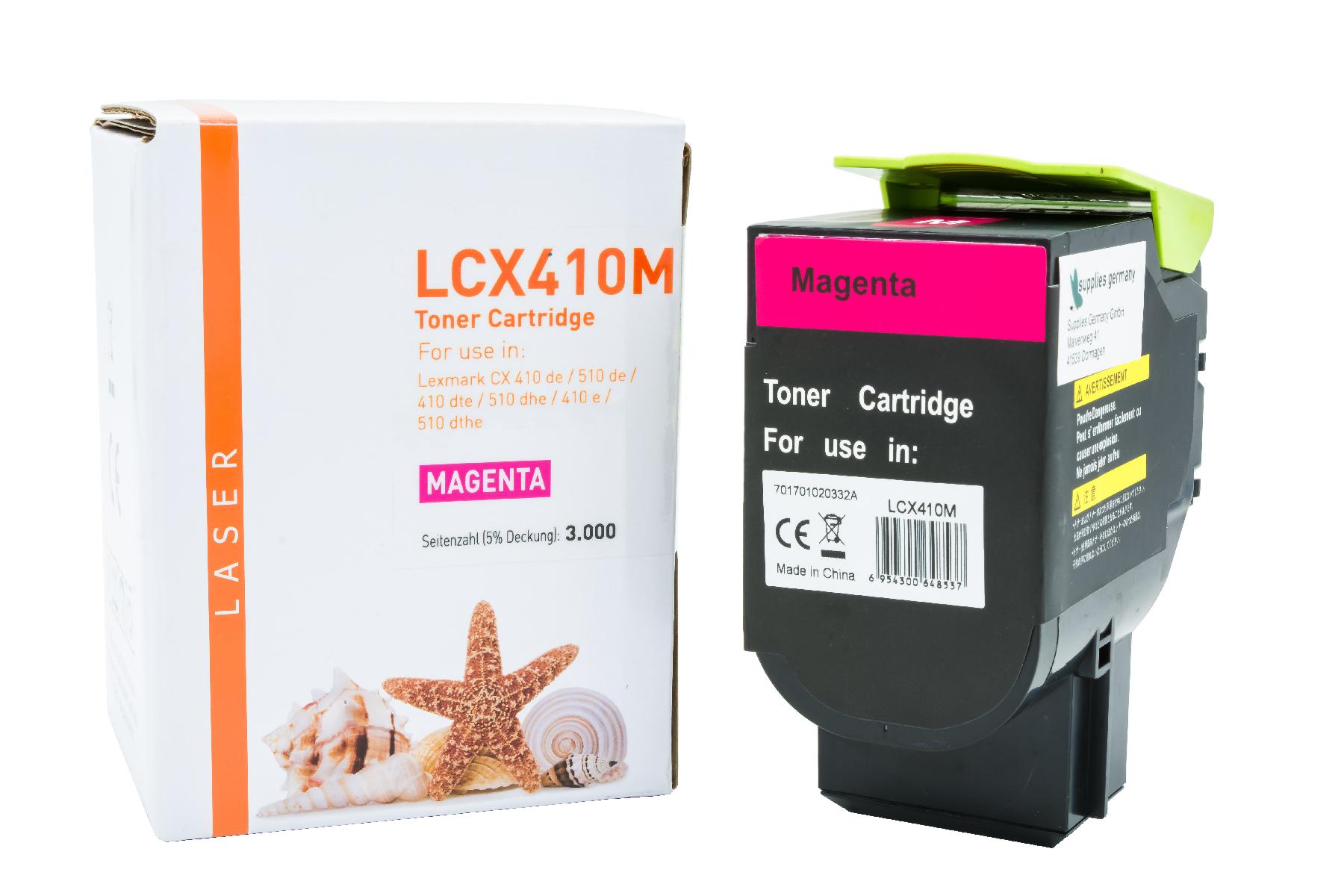 CX410M alternativ Toner Magenta für Lexmark / 80C2HM0 / 3.000 Seiten CX410M alternativ Toner Magenta für Lexmark / 80C2HM0 / 3.000 Seiten