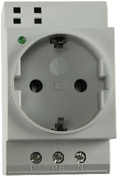 Schutzkontakt-Steckdose für Hutschiene, mit LED, 230V, 16A, VDE