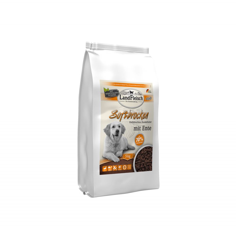 Landfleisch Softbrocken mit Ente - 5 kg Landfleisch Softbrocken mit Ente - 5 kg