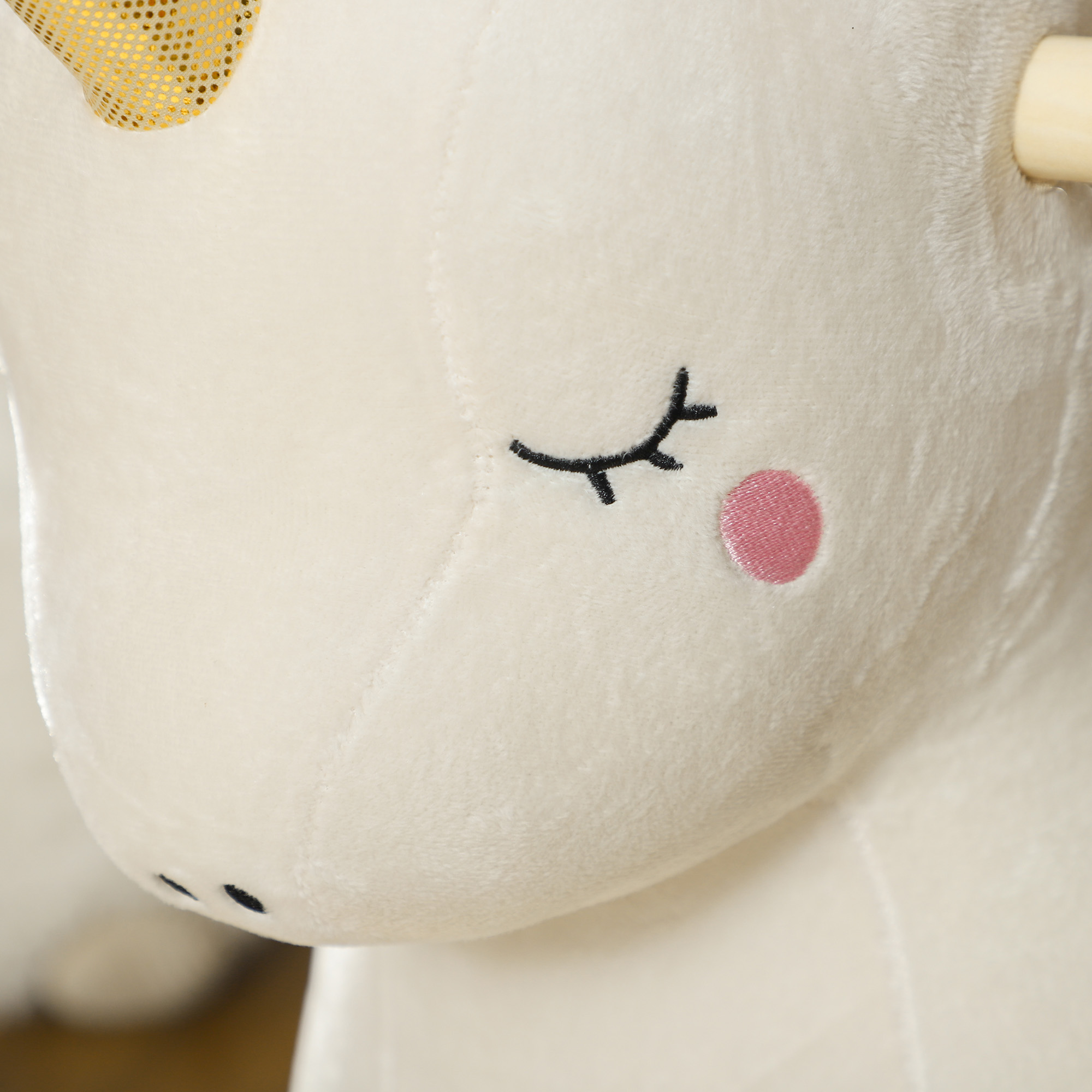 Schaukelpferd im Einhorn-Design, mit Soundeffekten, weicher Sitz, für Kinder im Alter von 2-4 Jahren, Weiß