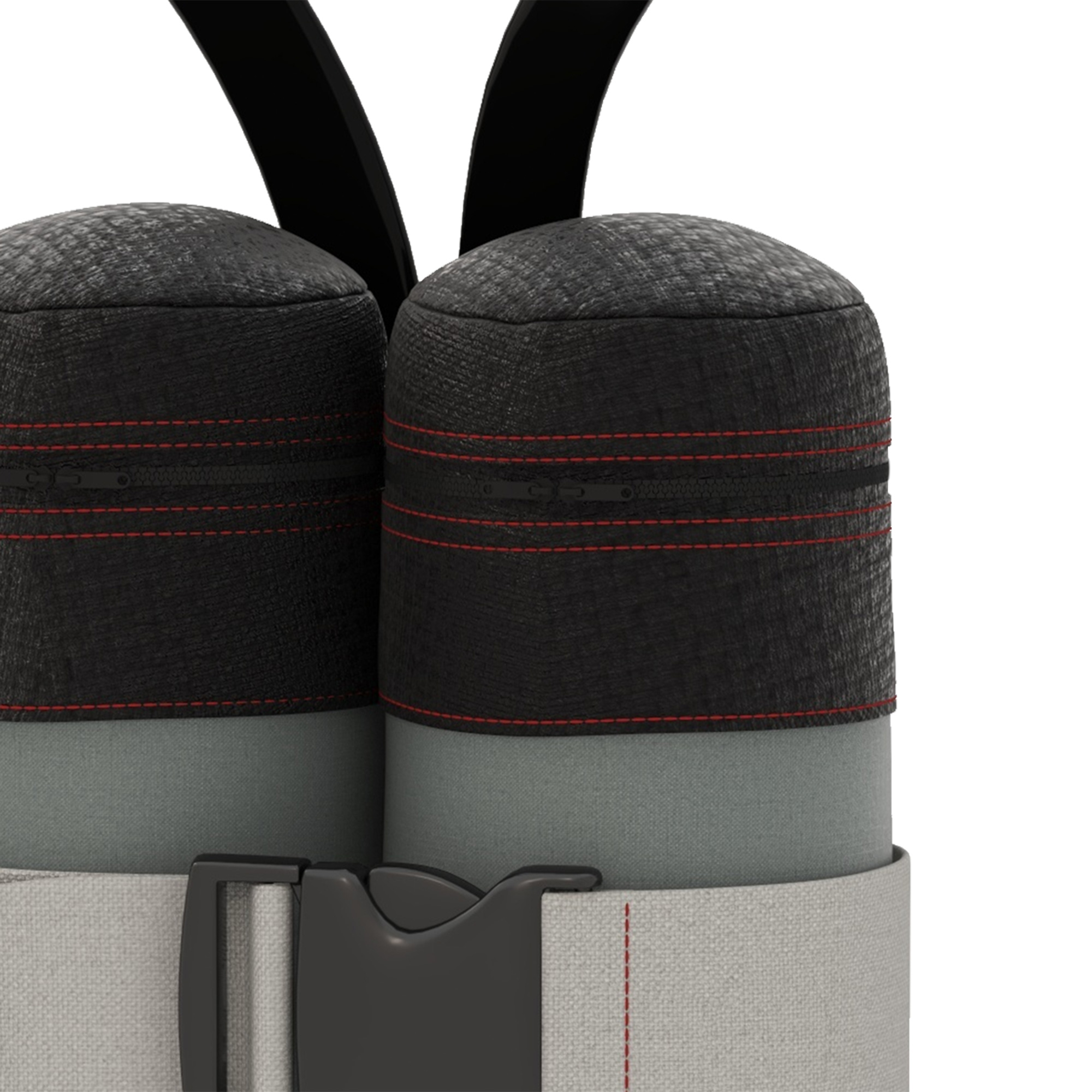 Sandsäcke für Pavillons, 4er-Set, 48 kg, ohne Sand, mit Fixierriemen, wetterfest, Schwarz