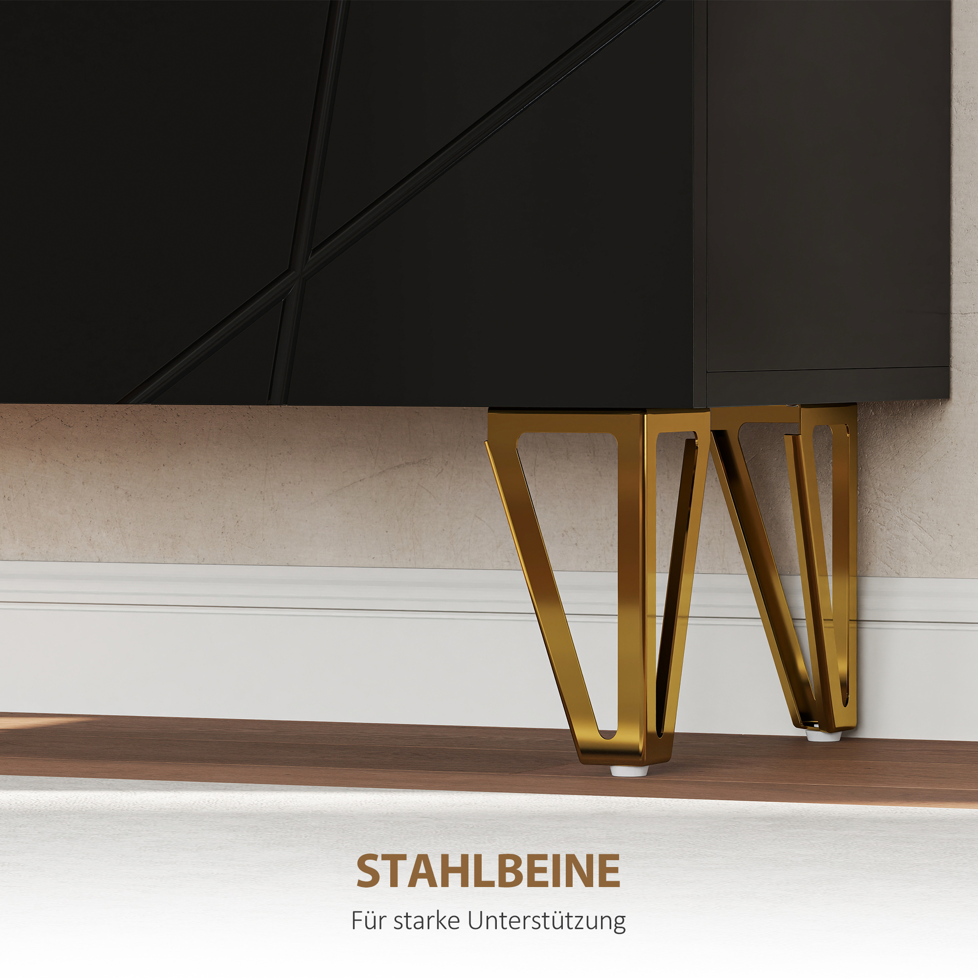 Schuhschrank mit 2 Türen, Schuhregal, Schuhaufbewahrung mit 3 Verstellbaren Ablagen 72 x 31,5 x 95 cm, Schwarz