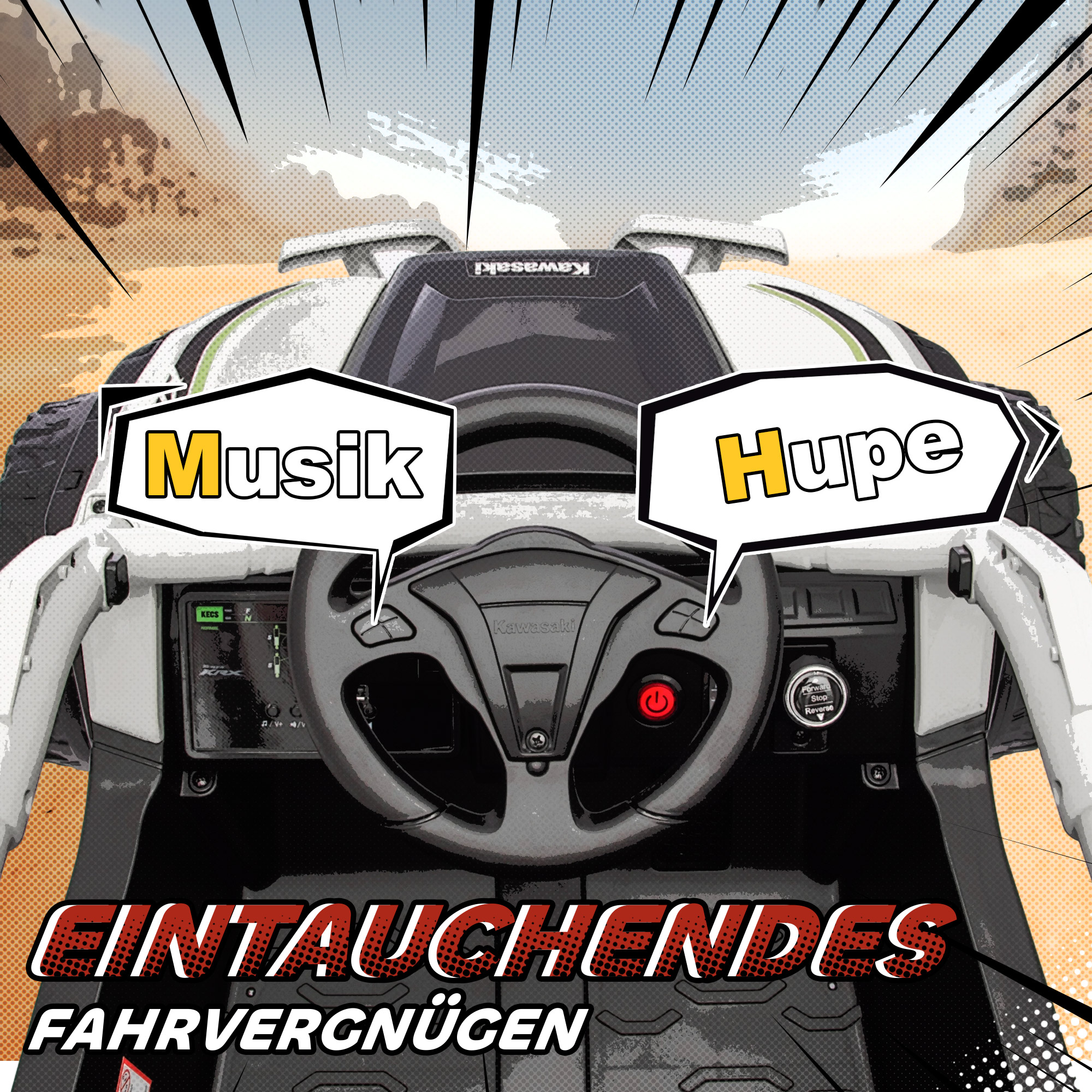 12V Geländefahrzeug für Kinder, Fernbedienung, LED-Lichter, Musik, Hupe, für Kinder von 3-8 Jahren, Grau