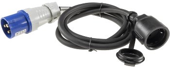 CEE auf Schutzkontakt-Kupplung 1,5m, 230V, Adapter für Wohnwagen, Camping