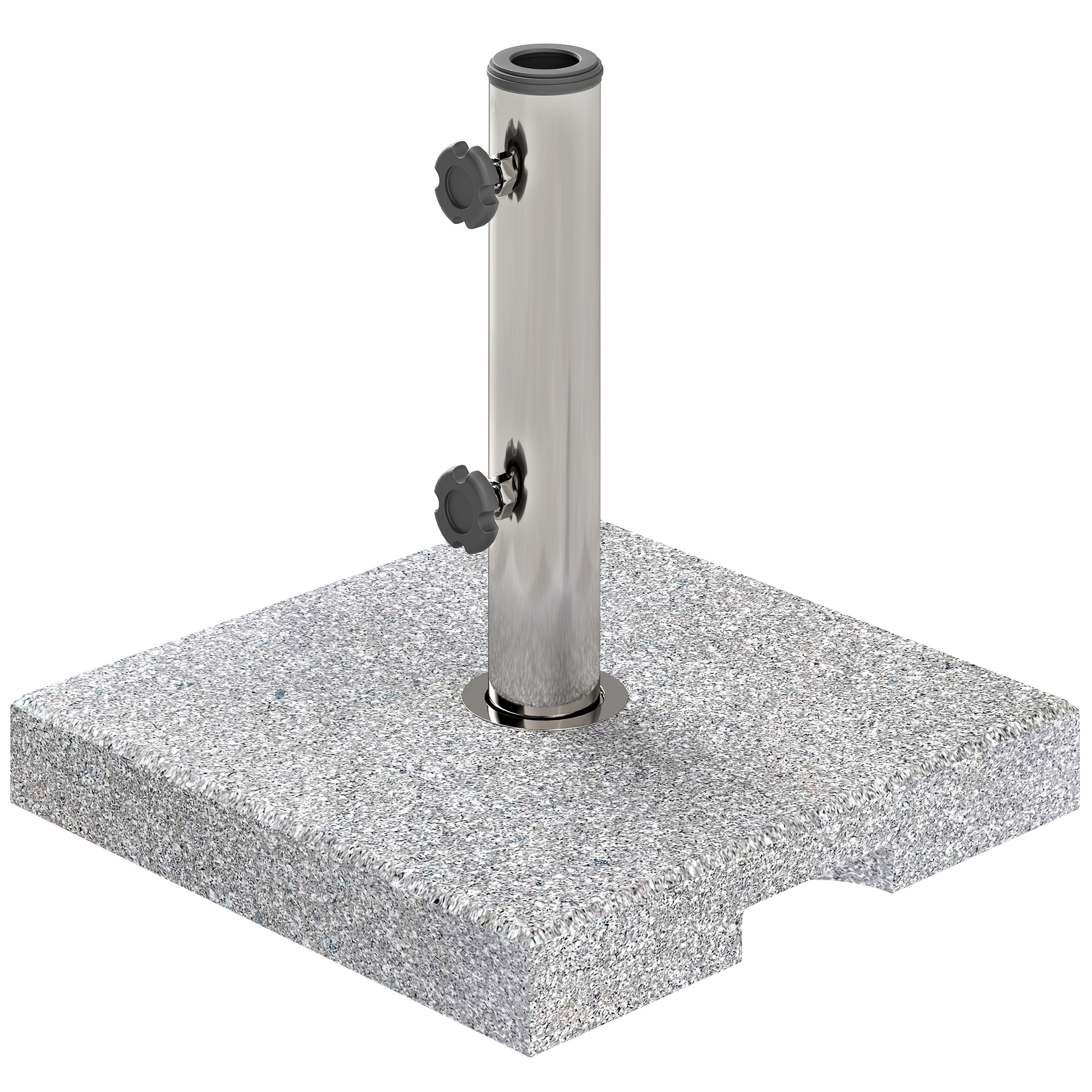 Sonnenschirmständer aus Granit 21kg Schirmständer, Quadratisch Schirmhalter, Schirmgewicht für Sonnenschirm 32/38/48mm