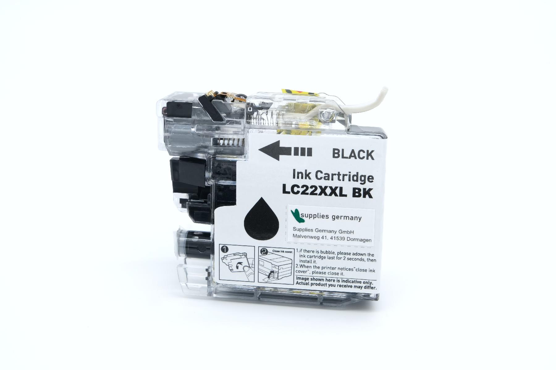 LC22EXXLschwarz alternativ Tinte schwarz für Brother / LC22Eschwarz / 2.400 Seiten LC22EXXLschwarz alternativ Tinte schwarz für Brother / LC22Eschwarz / 2.400 Seiten