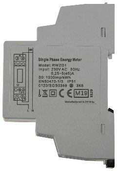 Wechselstromzähler für DIN Trägerschiene / 1-phasig 45A, 161-300V, 1TE, digital LCD