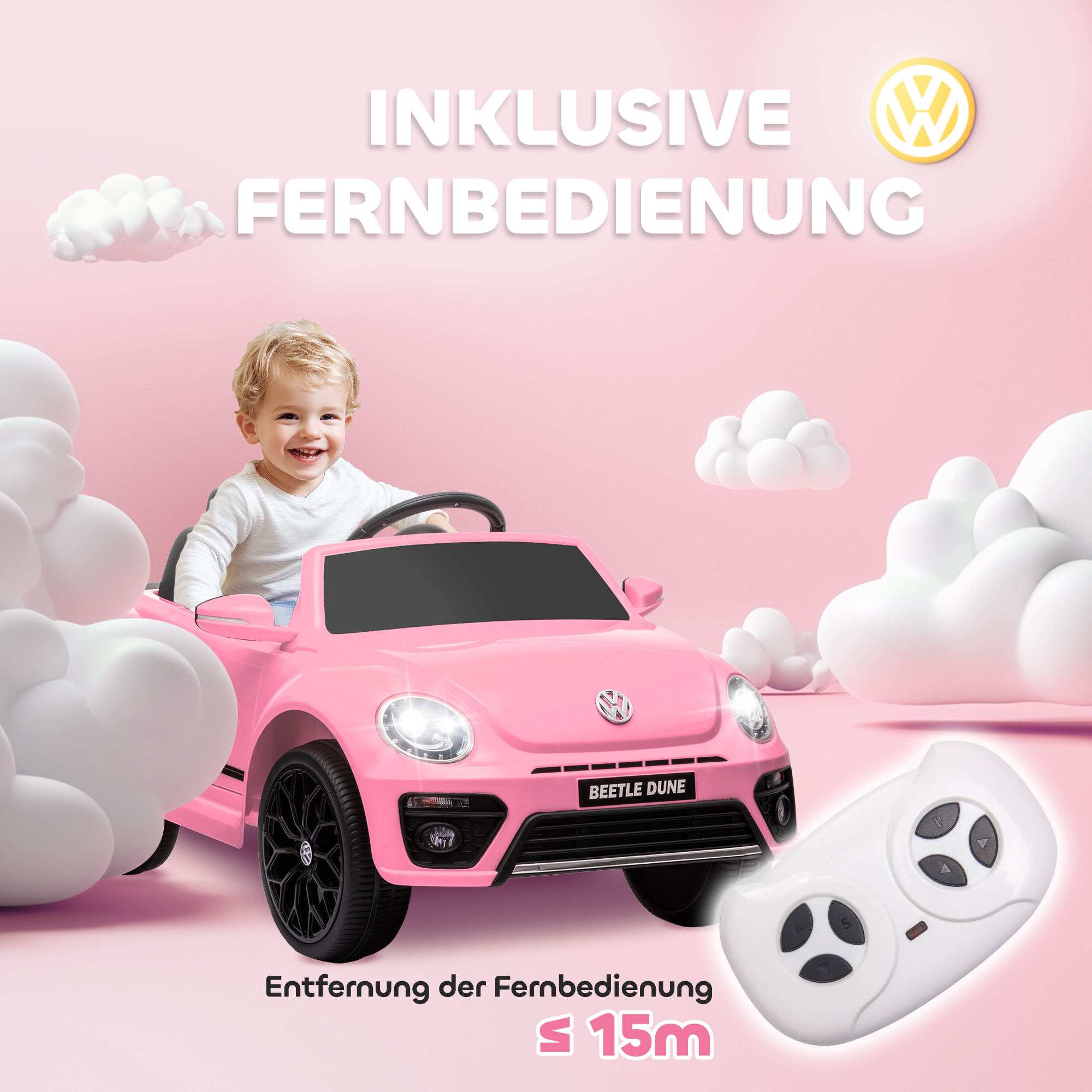 Kinderfahrzeug VW Käfer, rosa