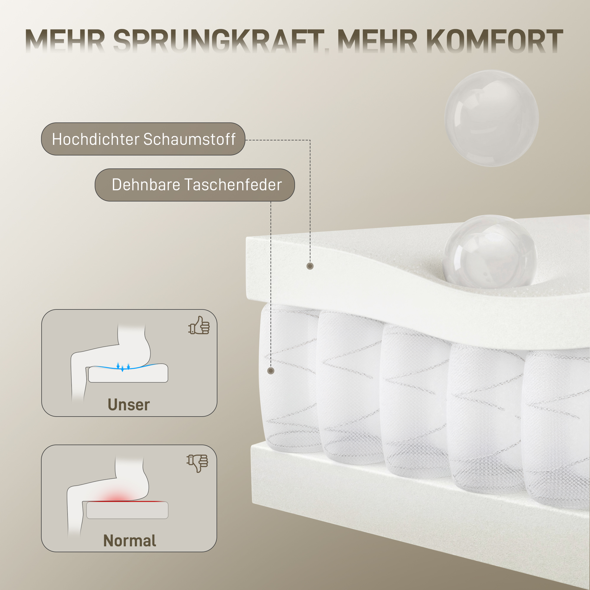 Rollbarer Bürostuhl mit Gold-Akzenten, Computerstuhl mit Metallbasis, Stoffbezug in Samtoptik, Cremeweiß